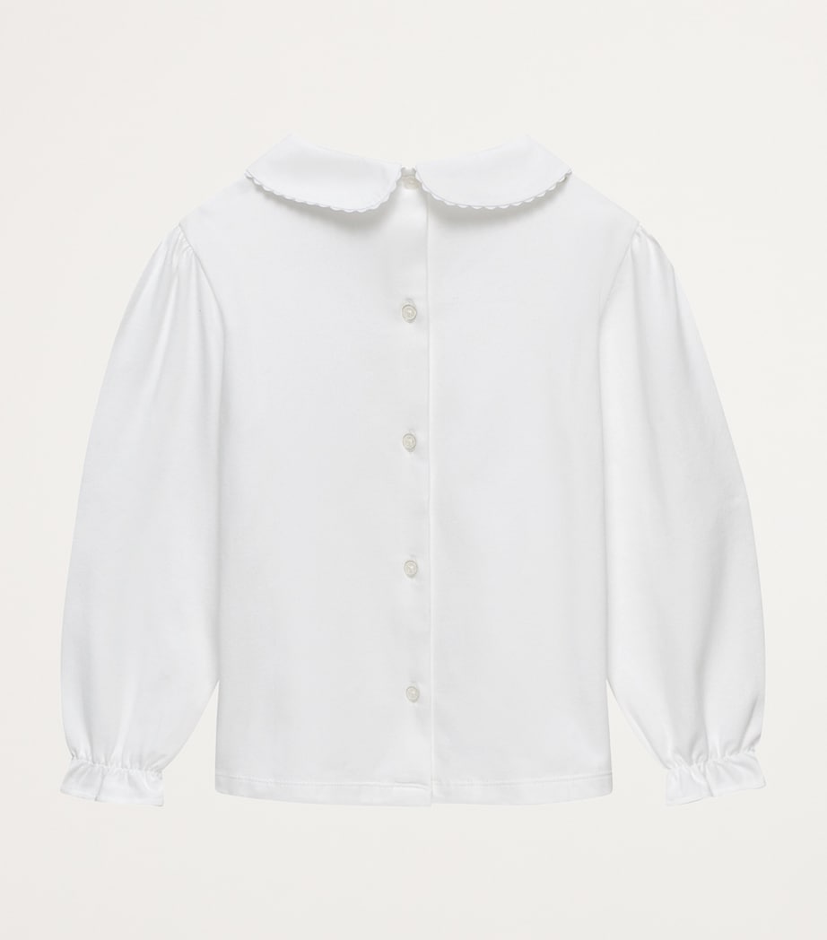 Bow-Detail Amelia Blouse (6-11 Years) WHITE/GOLD Image 2