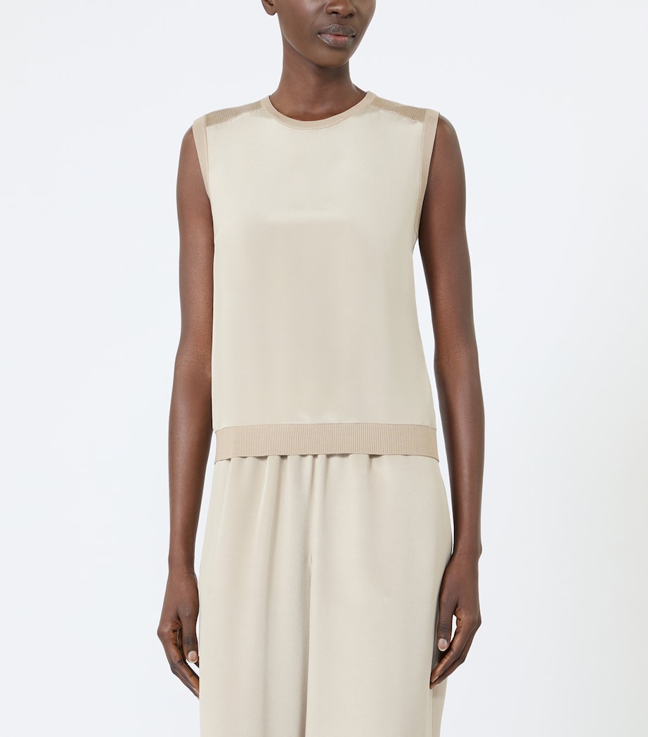 Max Mara Womens Silk-Cashmere Tank Top Stone Image 3