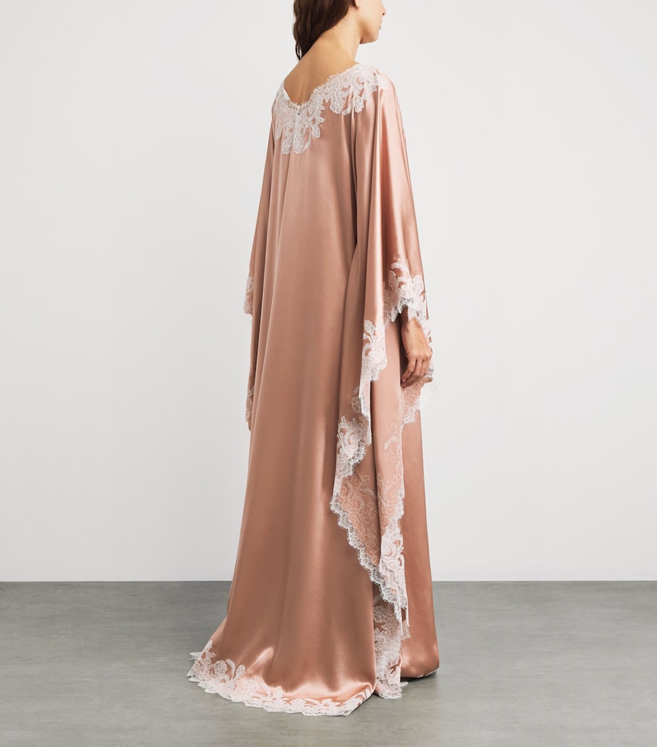 Silk Lace Tokoni Kaftan OLD ROSE/WHITE Image 3