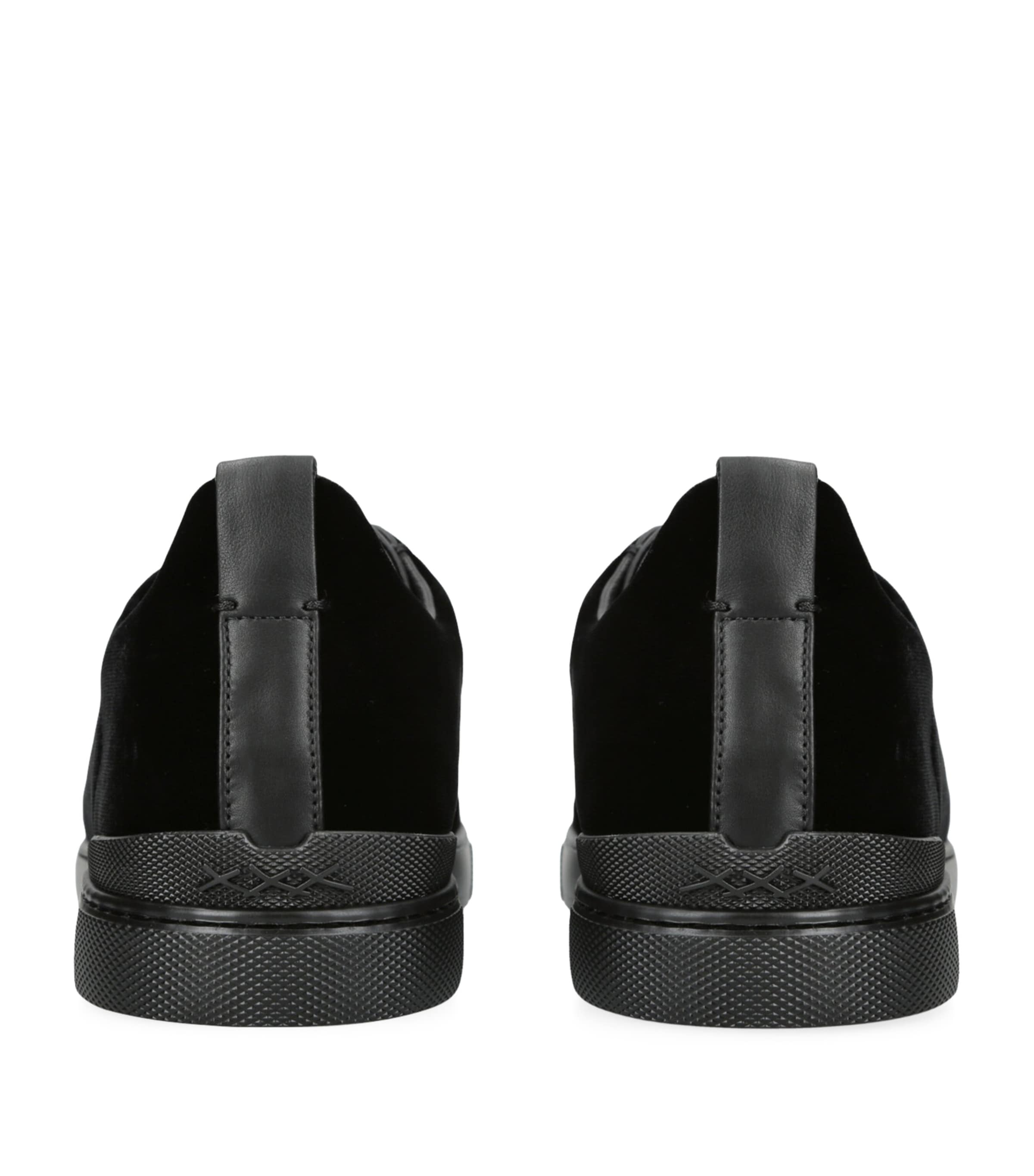 Velvet Triple Stitch Sneakers BLACK Image 2