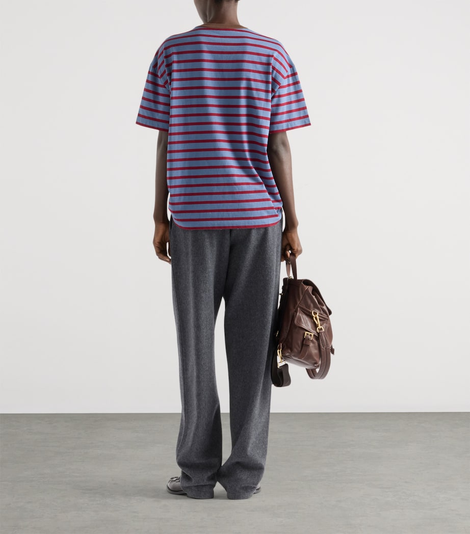 Cotton Jersey Stripe Oversized T-Shirt F04Y5 Image 5