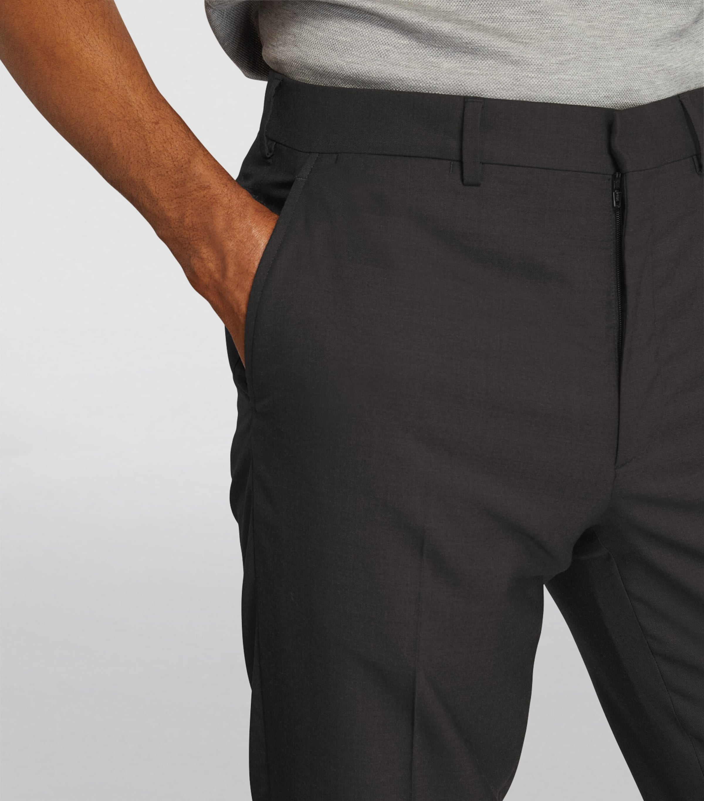 Ralph Lauren Purple Label Mens Wool Serge Trousers Charcol Image 6