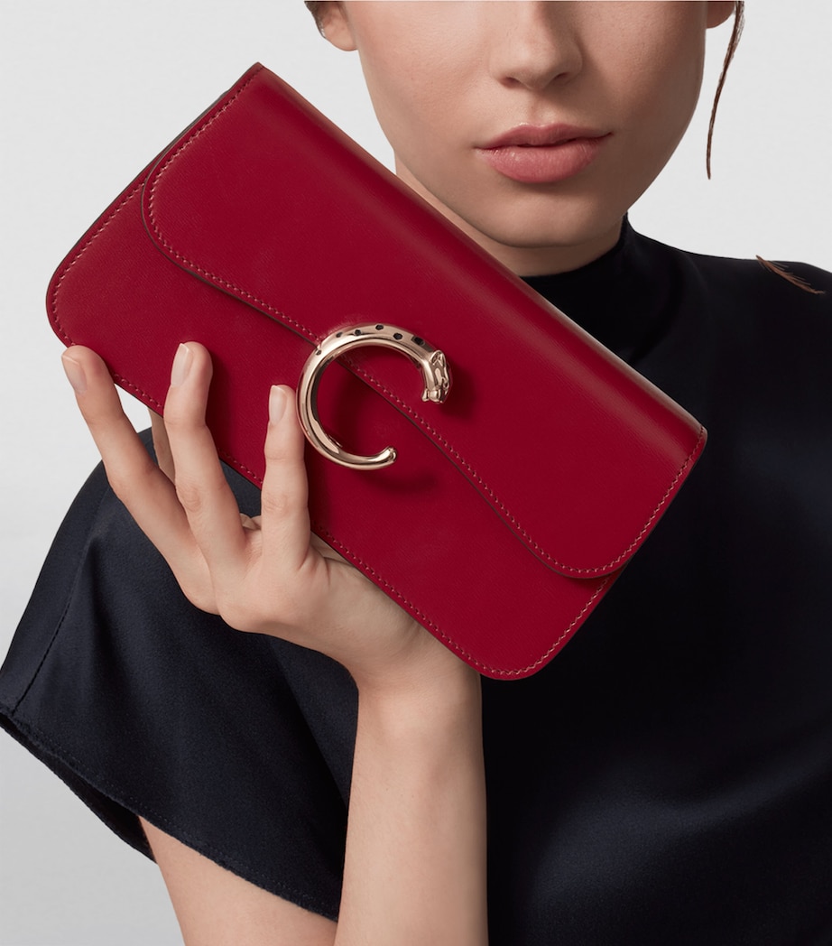 Mini Leather Panthère de Cartier Cross-Body Bag RED Image 8