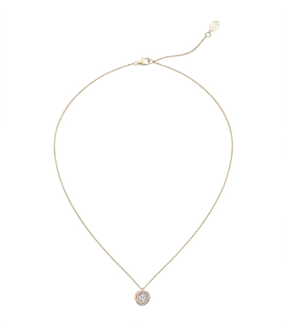 Cartier Yellow, White, Rose Gold and Diamond Trinity Pendant Necklace Mixed Gold Image 1