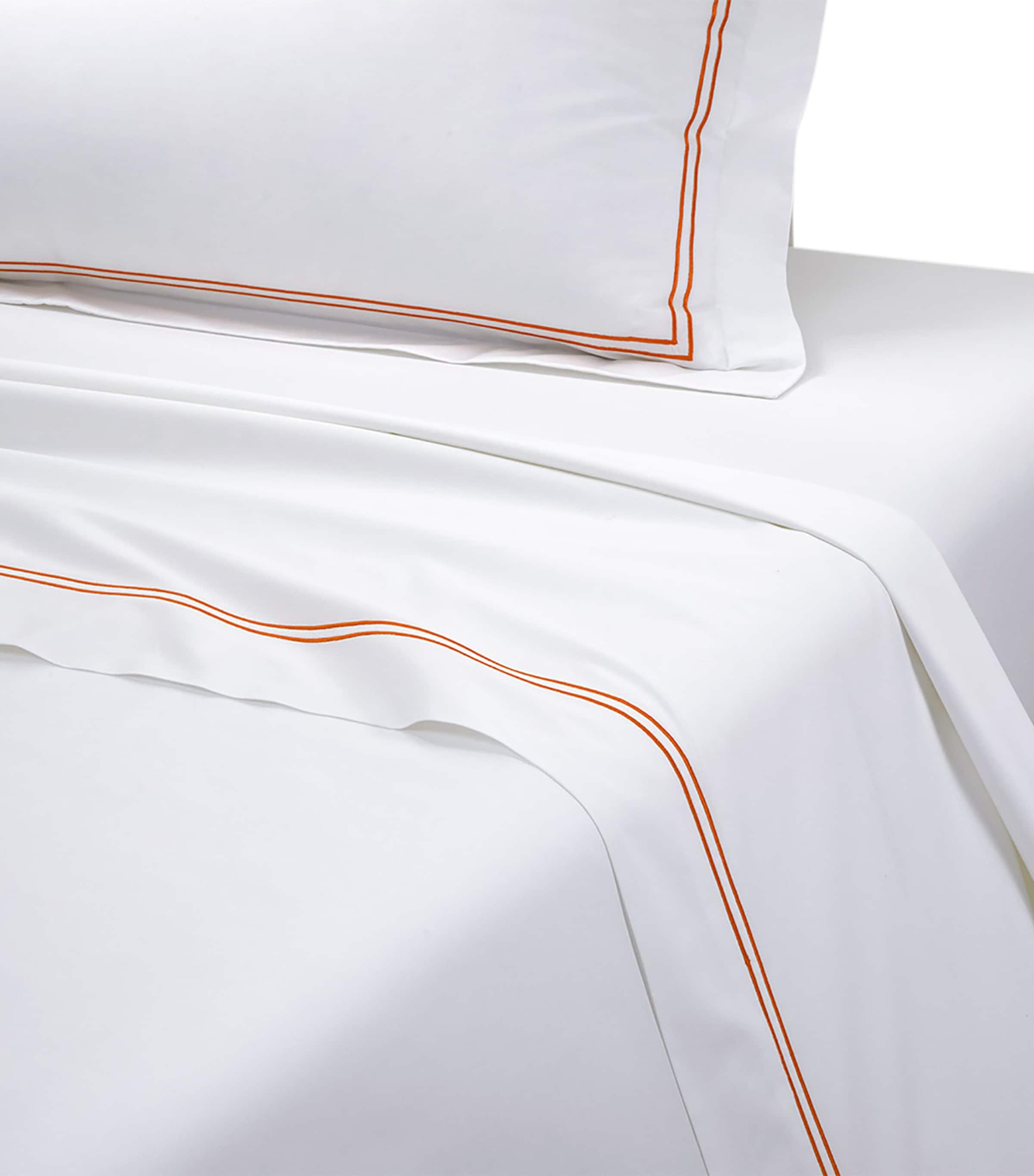 Organic Cotton Super King Flat Sheet (270cm x 295cm) ORANGE Image 2