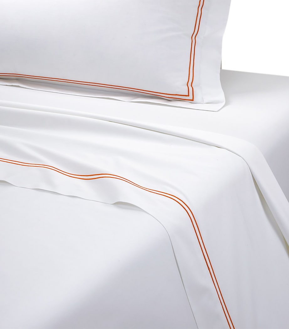 Organic Cotton Super King Flat Sheet (270cm x 295cm) ORANGE Image 2