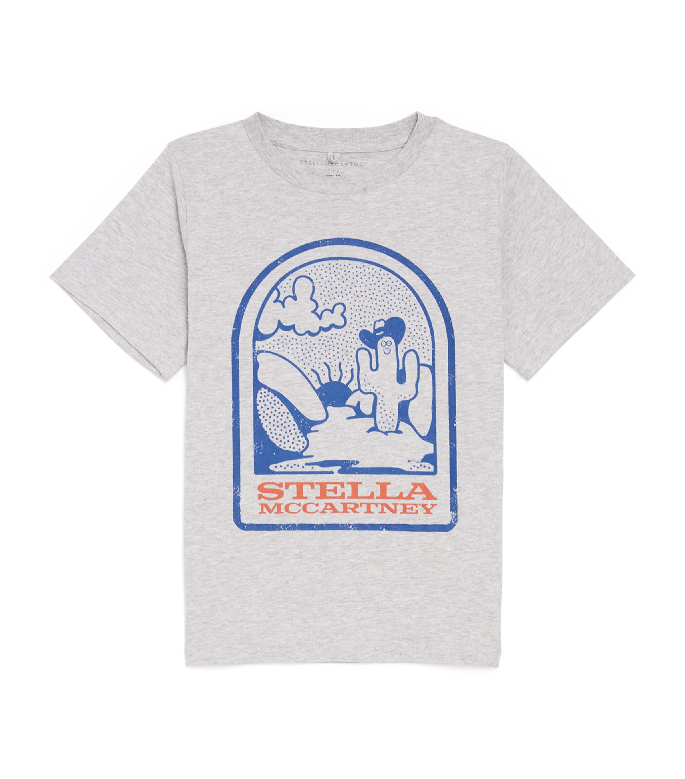 Stella McCartney Kids Cotton Cactus Logo T-Shirt (3-14 Years) Grigio Medio Mel. Image 1