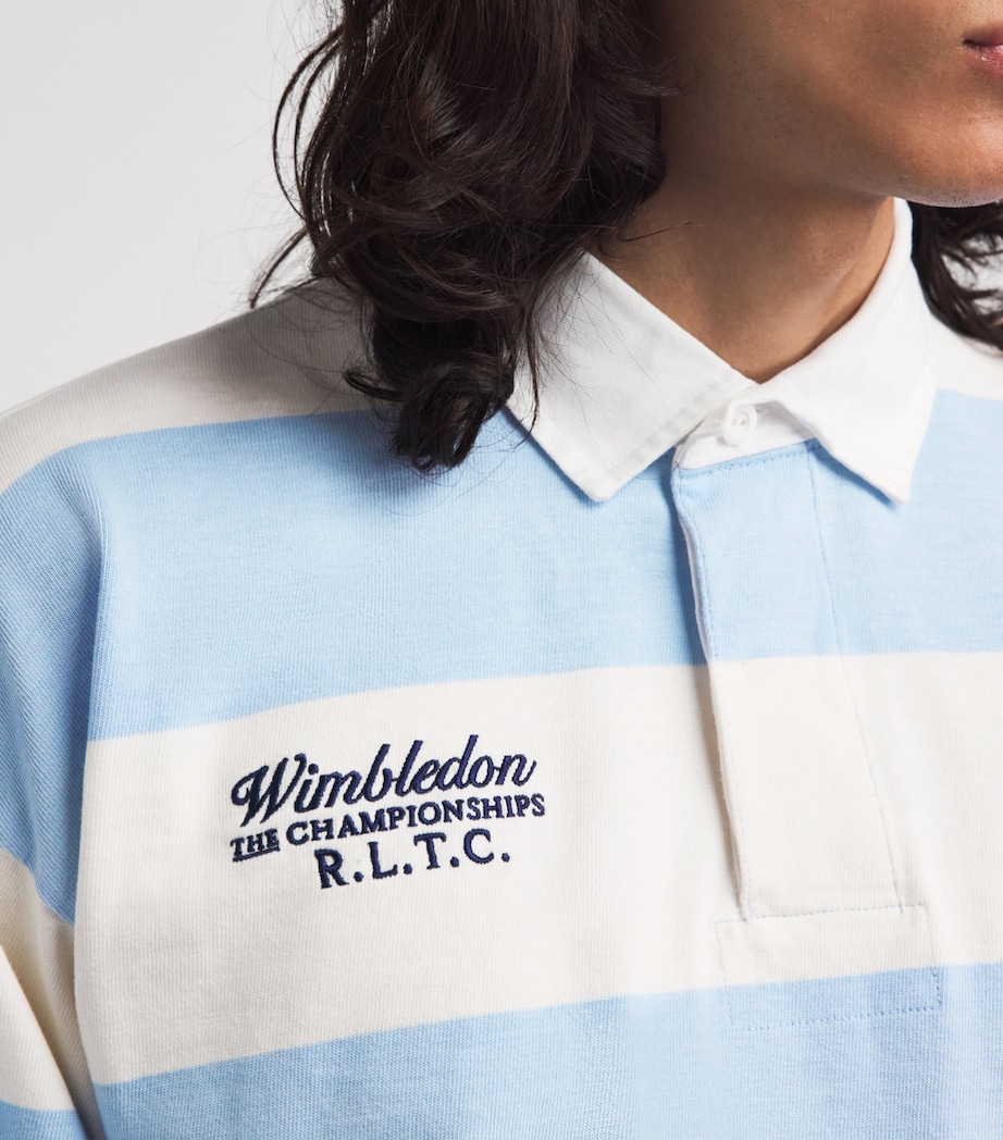 Polo Ralph Lauren Mens x Wimbledon Cotton Rugby Shirt Offce Blu/dckwsh Wht Image 3