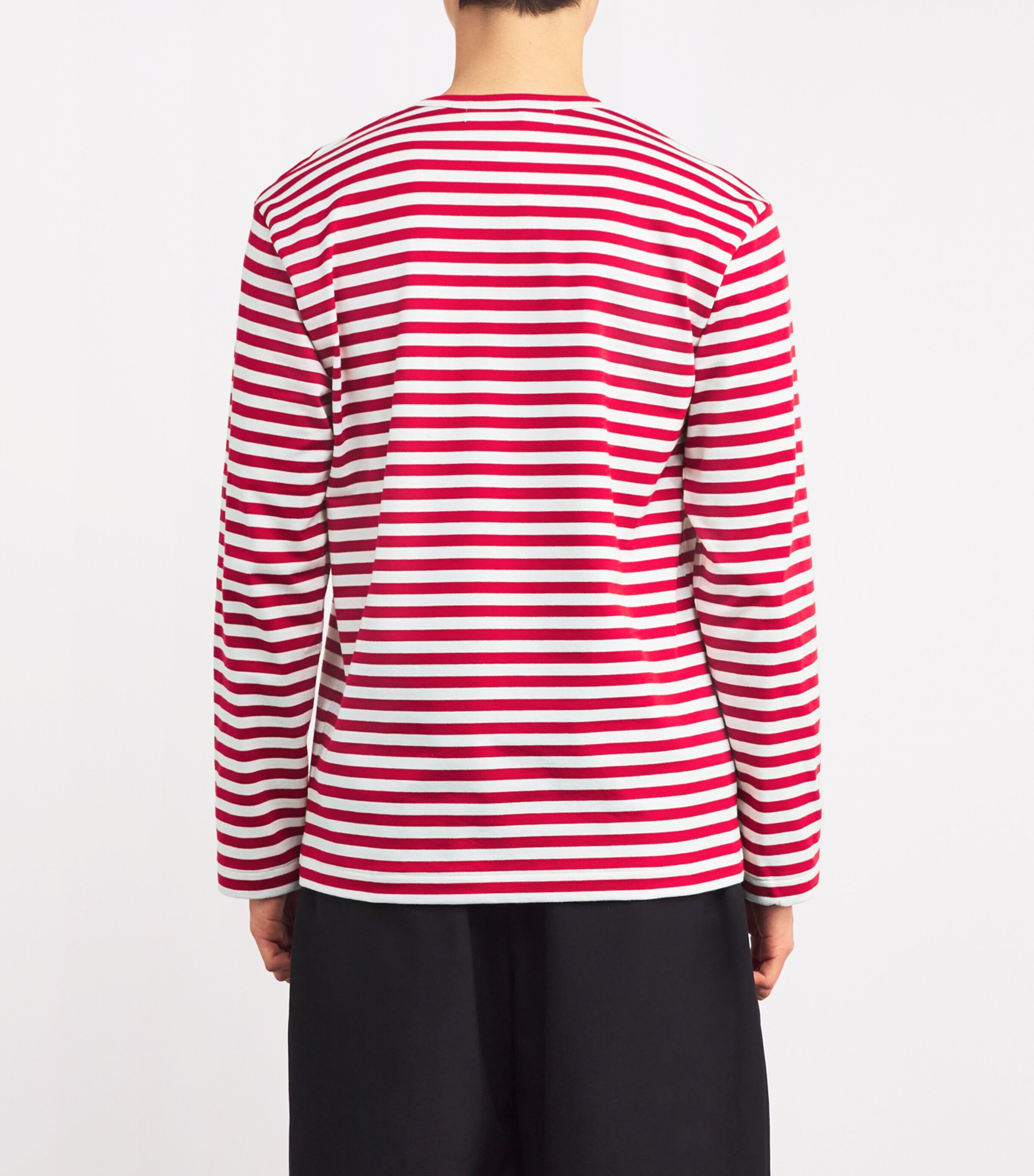 Striped Heart Logo T-Shirt RED/WHITE Image 4