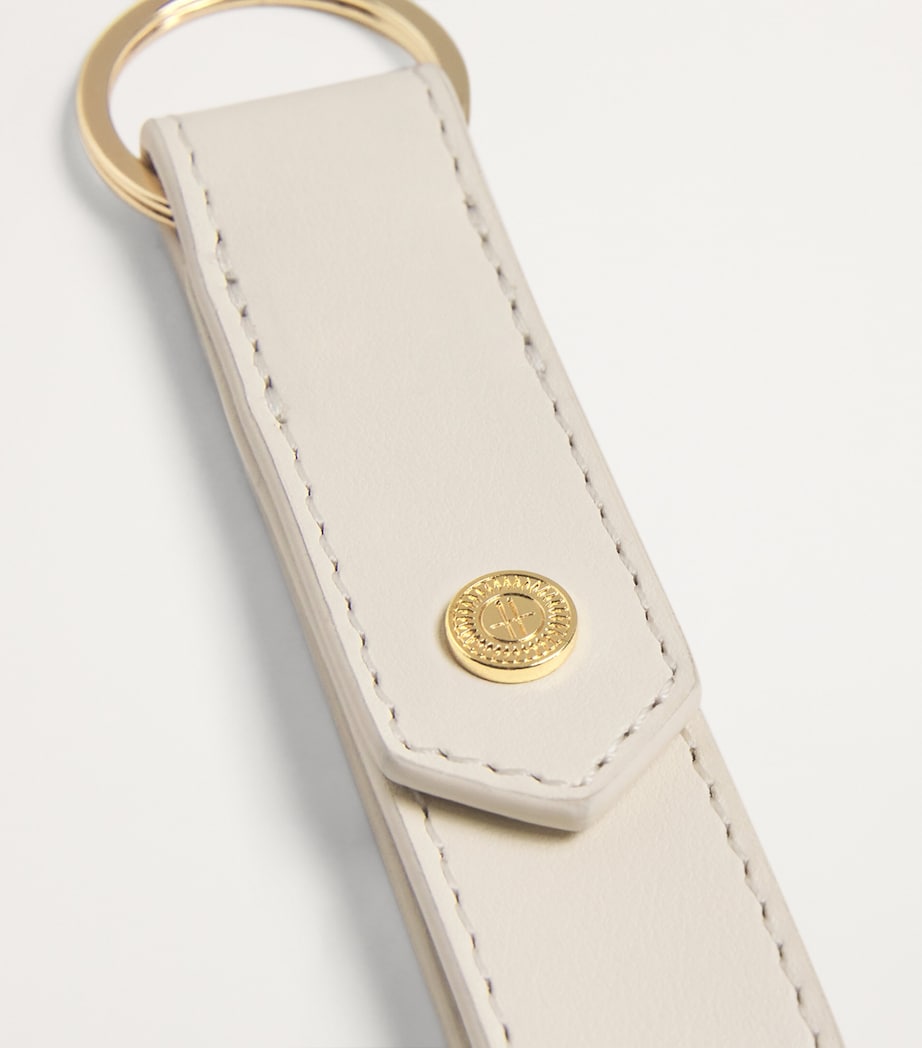 Harrods Ivory Leather Flat Keyring Harrods UK - Main Image