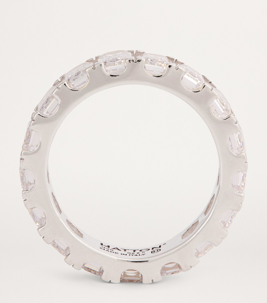 Sterling Silver Wraparound Baguette Ring ST SLVR/WHITE Image 3