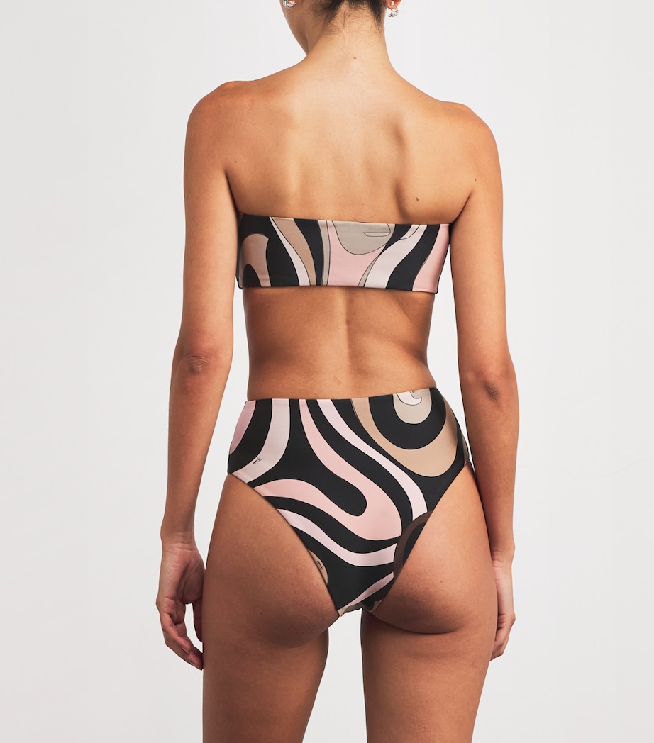 Marmo Print High-Rise Bikini Bottoms 001 NERO/NUDE Image 3