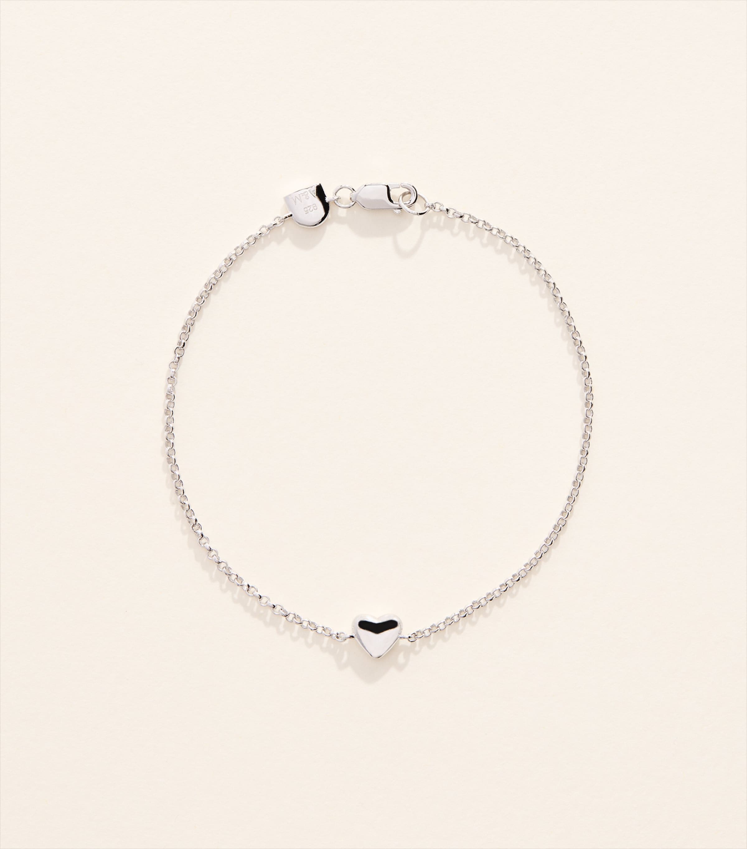 Astrid & Miyu Recycled Sterling Silver Heart Bracelet Silver Image 1