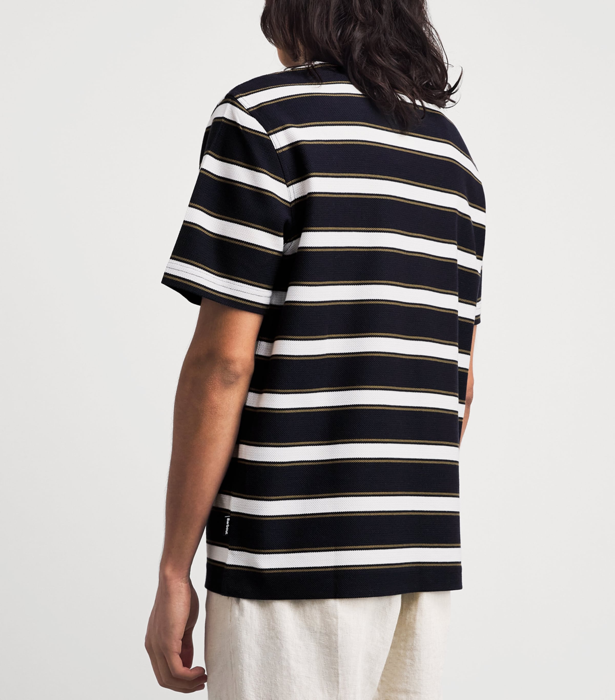 Barbour Stripe T-shirt In Black