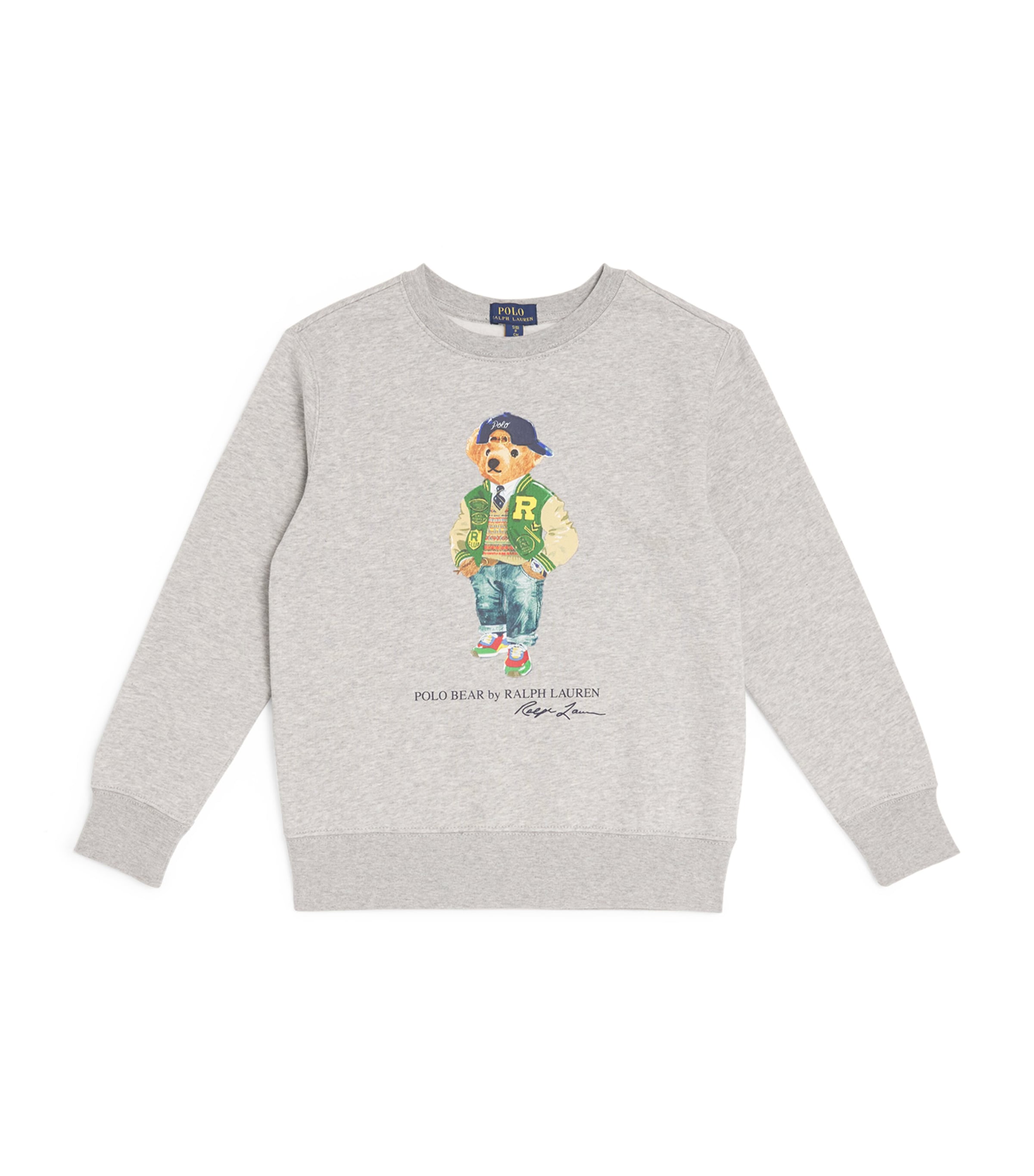 Shop Ralph Lauren Cotton-blend Polo Bear Sweatshirt In Grey