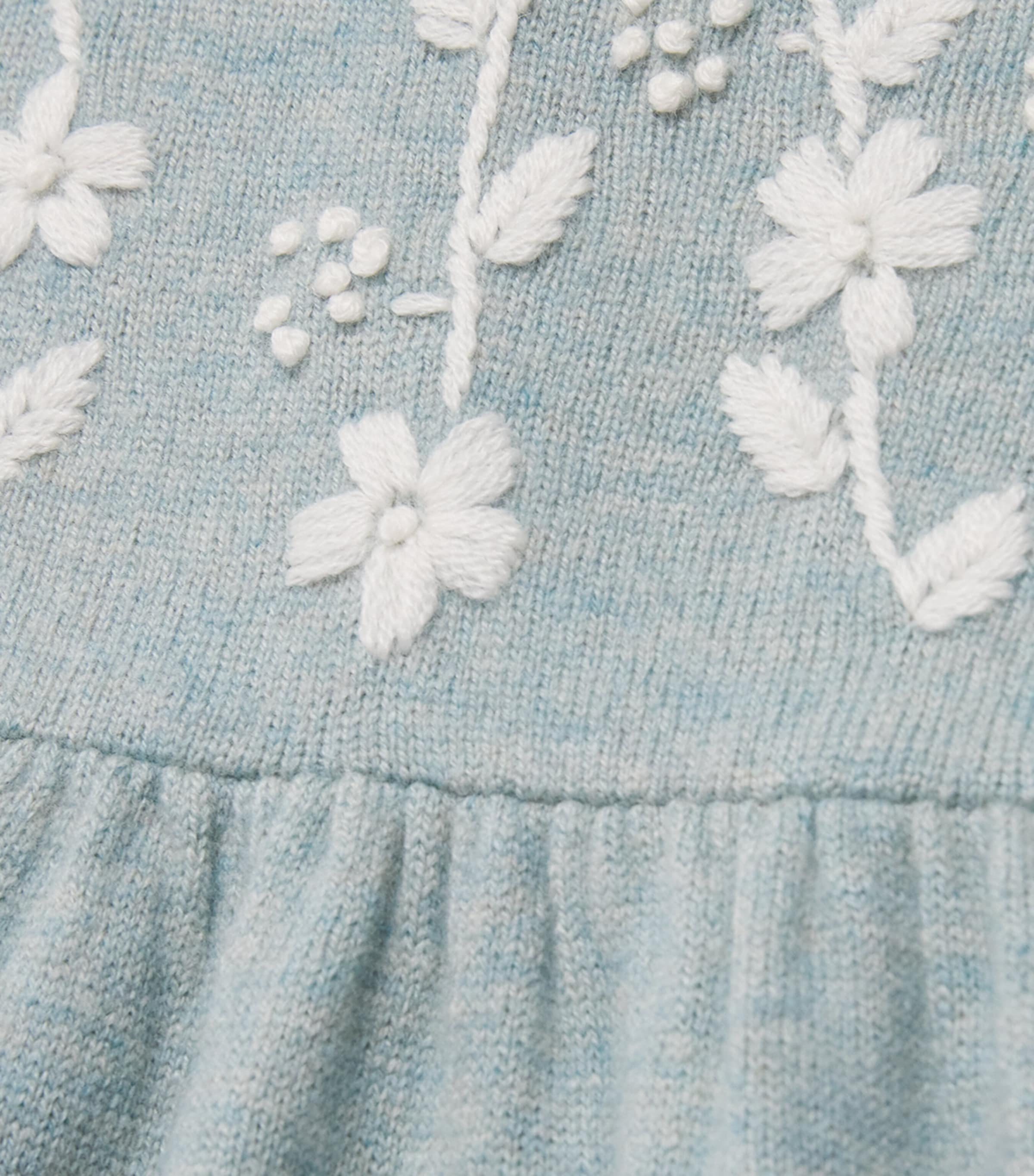 Floral Embroidered Dress (3 Months-4 Years) 50VERT D'EAU Image 3