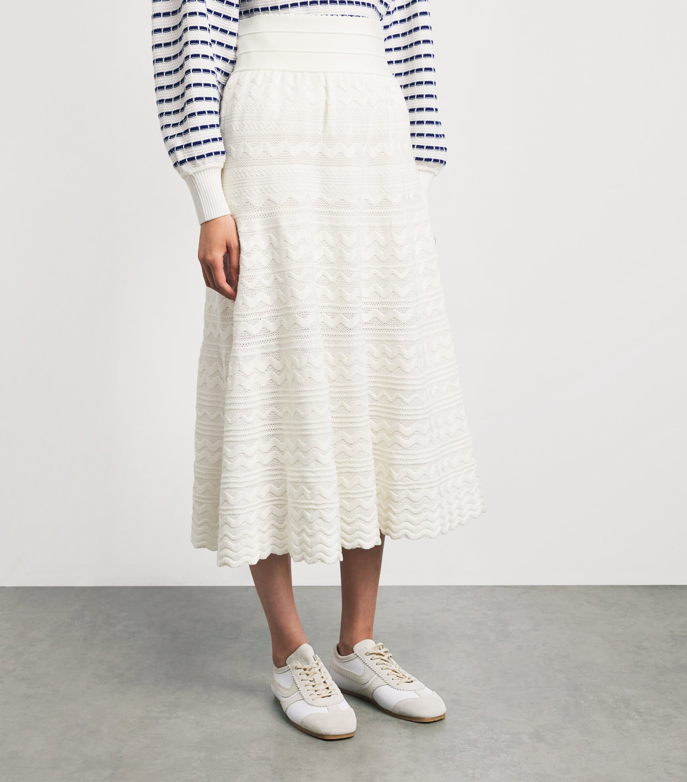 Molli Womens Cotton Crochet Midi Skirt Milk Image 4