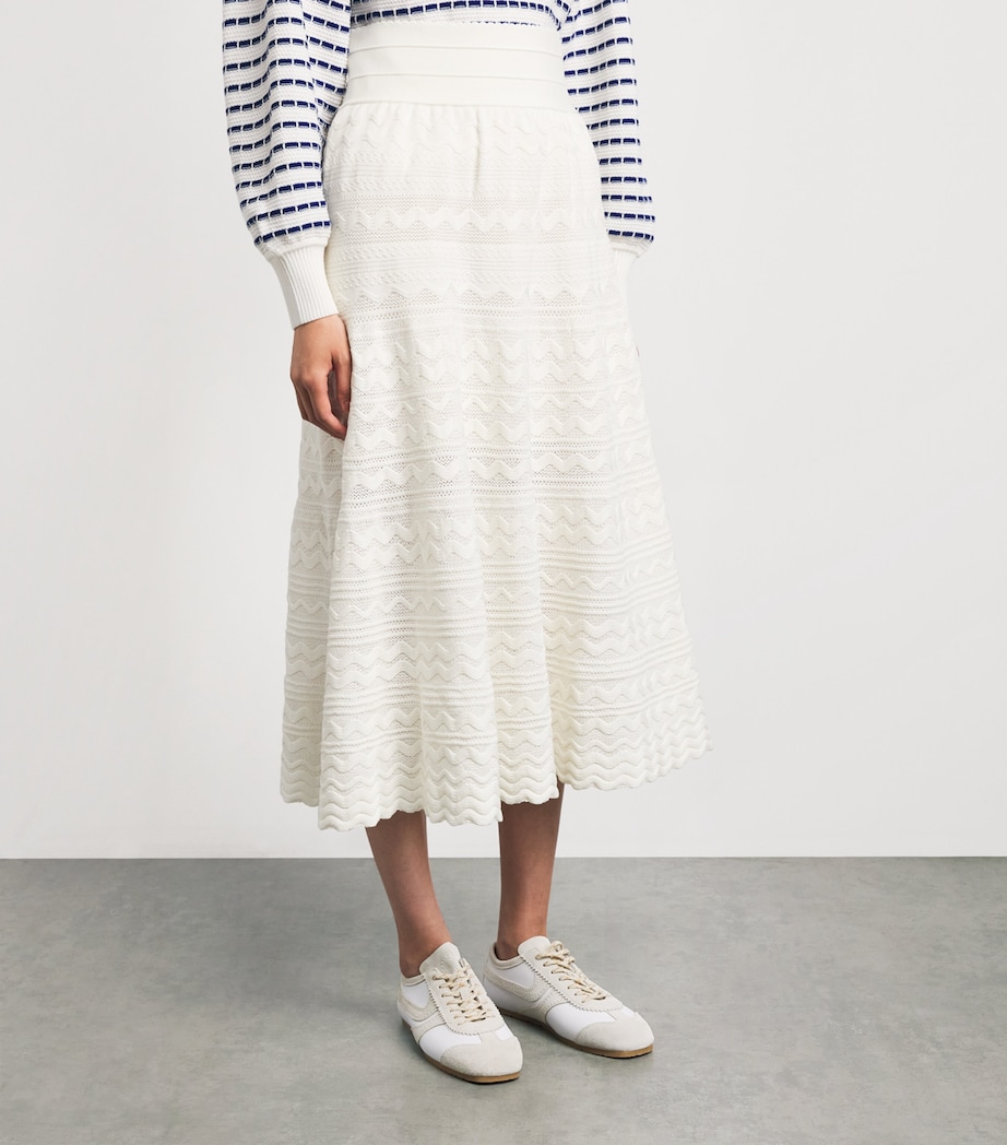 Molli Womens Cotton Crochet Midi Skirt Milk Image 4