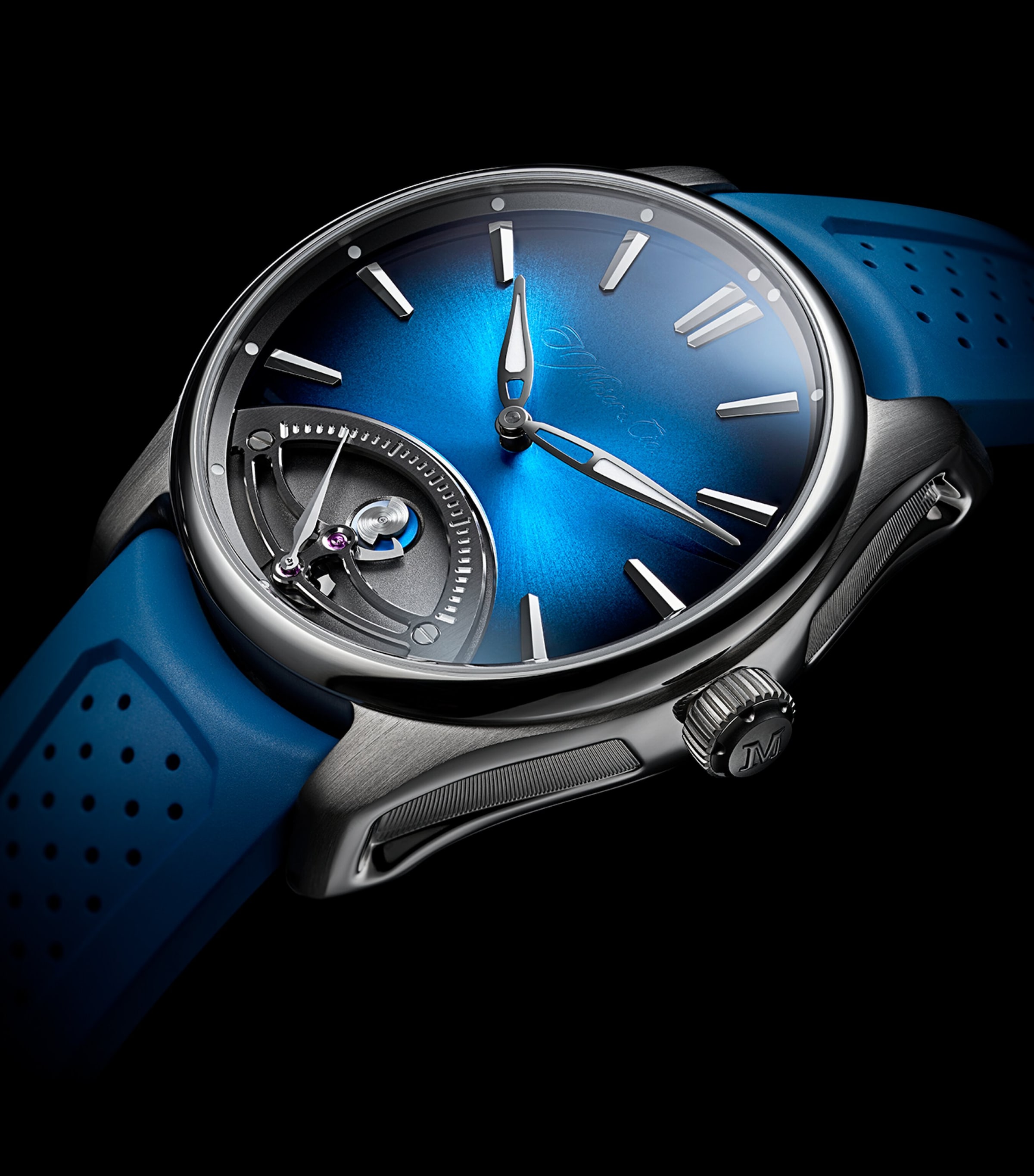 Stainless Steel Pioneer Retrograde Seconds Watch 42.8mm BLUE Image 5
