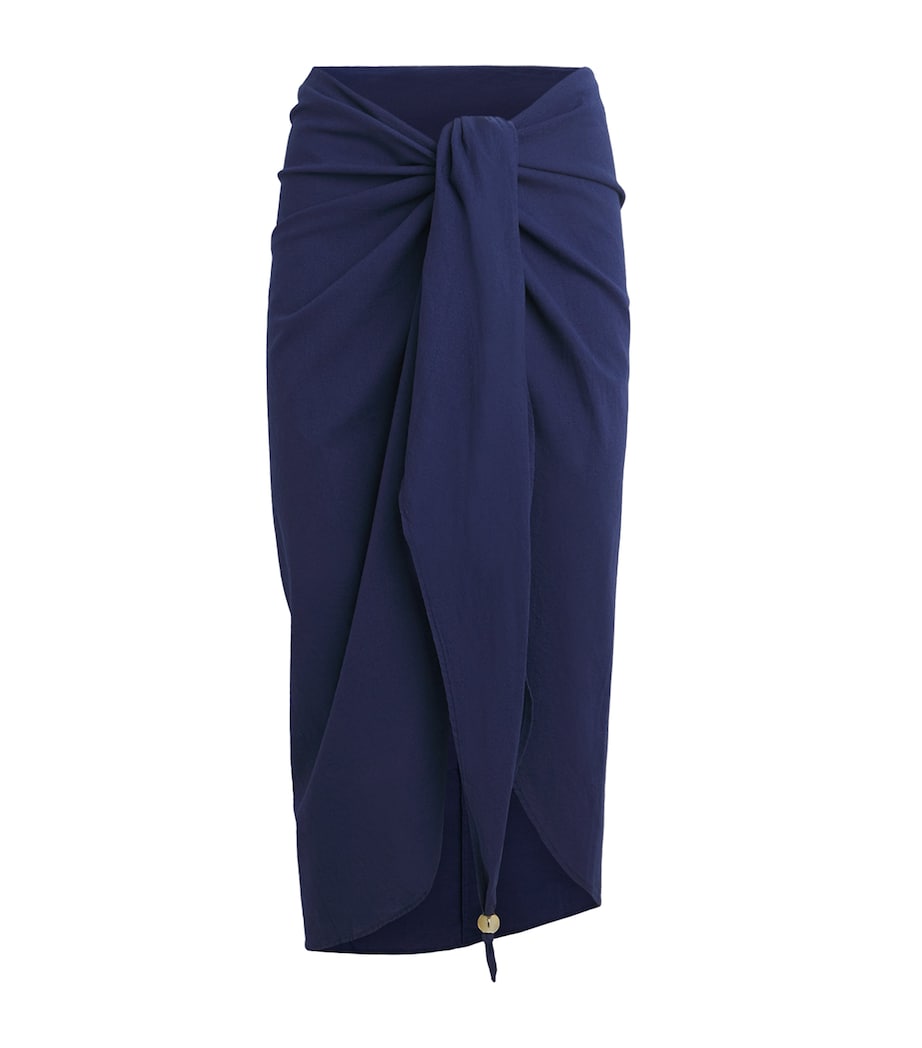 Melissa Odabash Womens Cotton Winne Pareo Navy Image 1