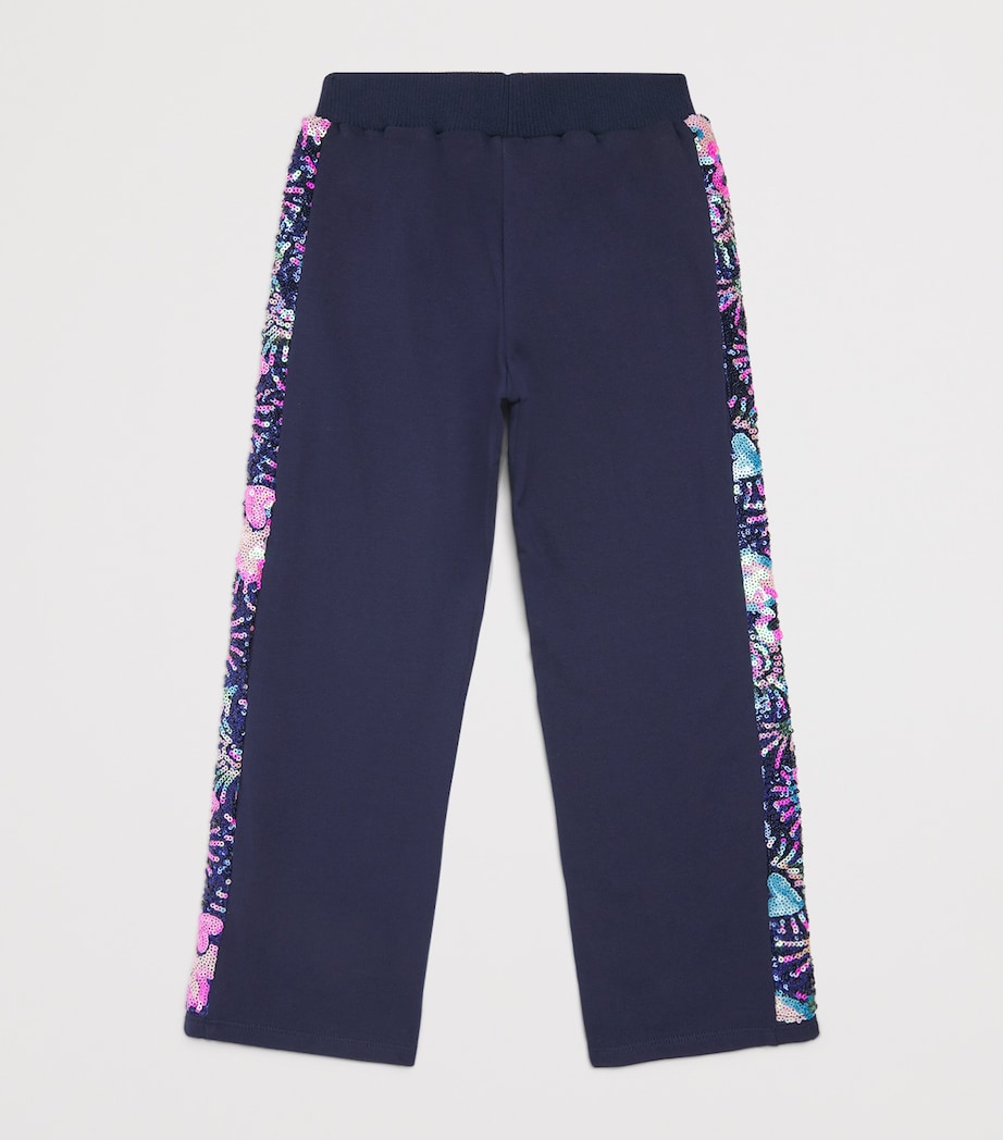 Sequinned Floral Sweatpants (2-12 Years) NAVY Image 2