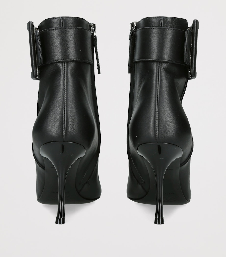 Roger Vivier Leather Viv' in the City Ankle Boots 85 Black Image 4
