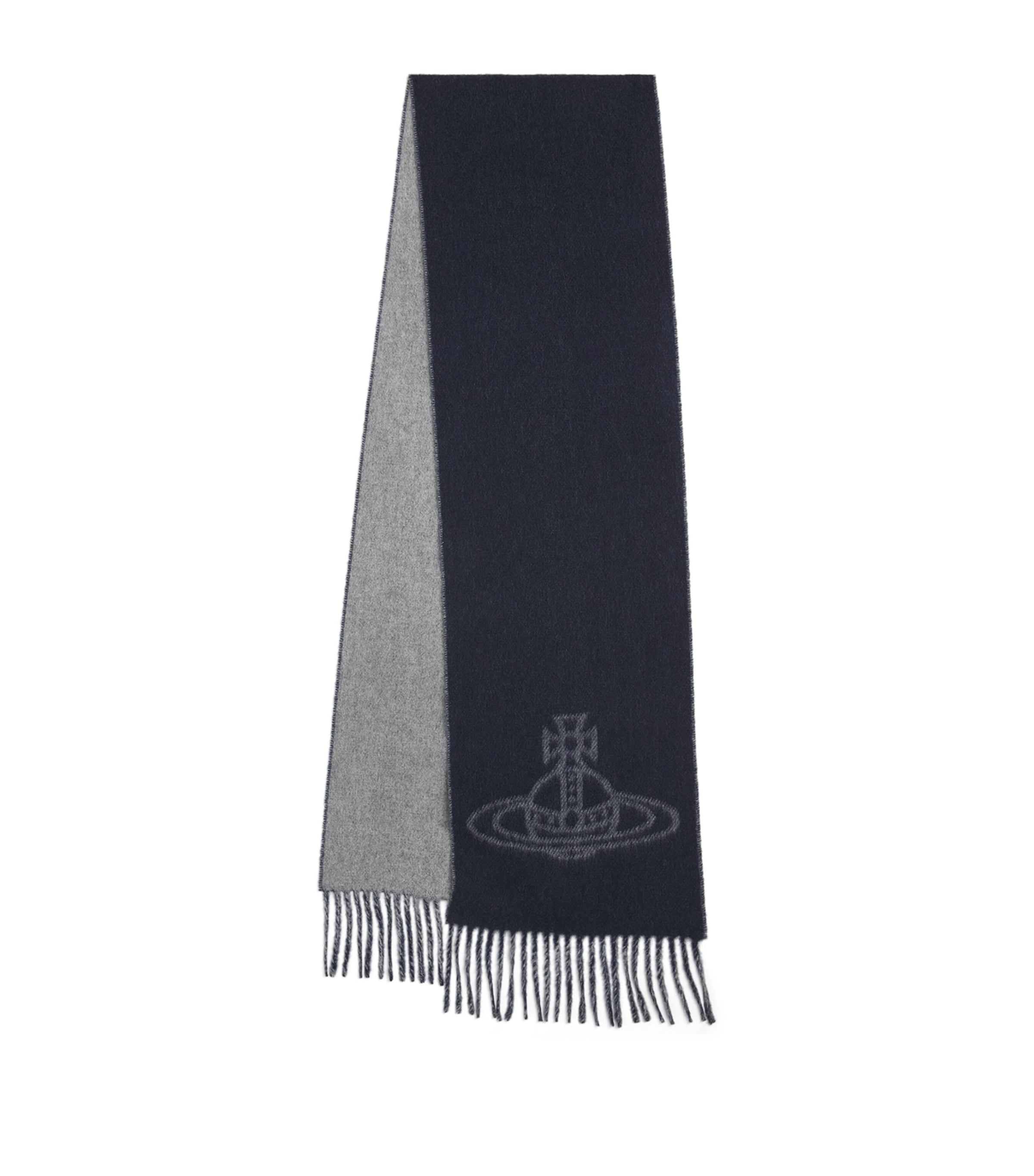 Vivienne Westwood Wool Orb Scarf In Gray