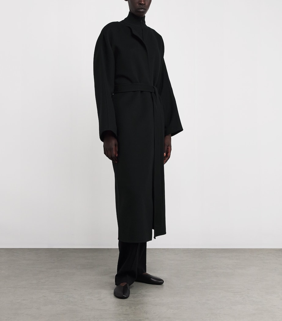 The Row Womens Nilsat Cashmere Coat Black Image 2