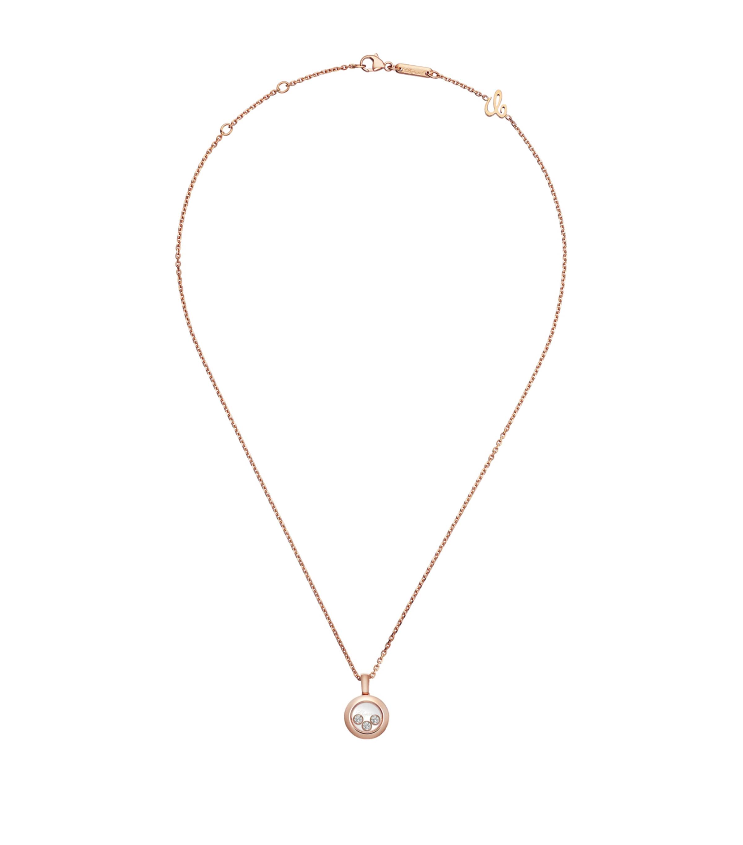 Rose Gold And Diamond Happy Diamonds Icons Pendant 18K ROSE GOLD Image 4
