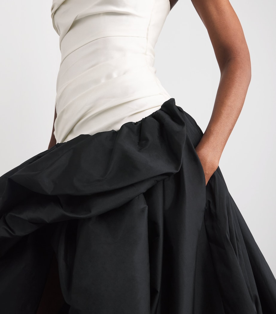 Mikado-Taffeta Strapless Gown WHITE-BLACK Image 4