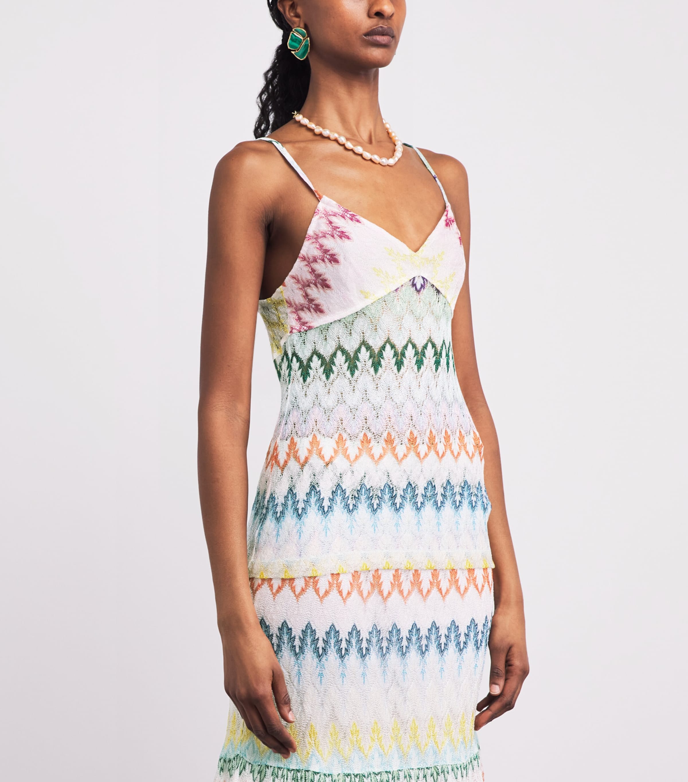 Missoni Womens Metallic Zigzag Cami Top Mlti/white Bse Image 4