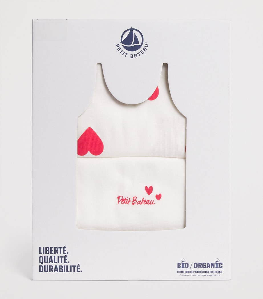 Petit Bateau Set of 2 Cotton Heart Tank Tops (4-12 Years) Multi Image 3