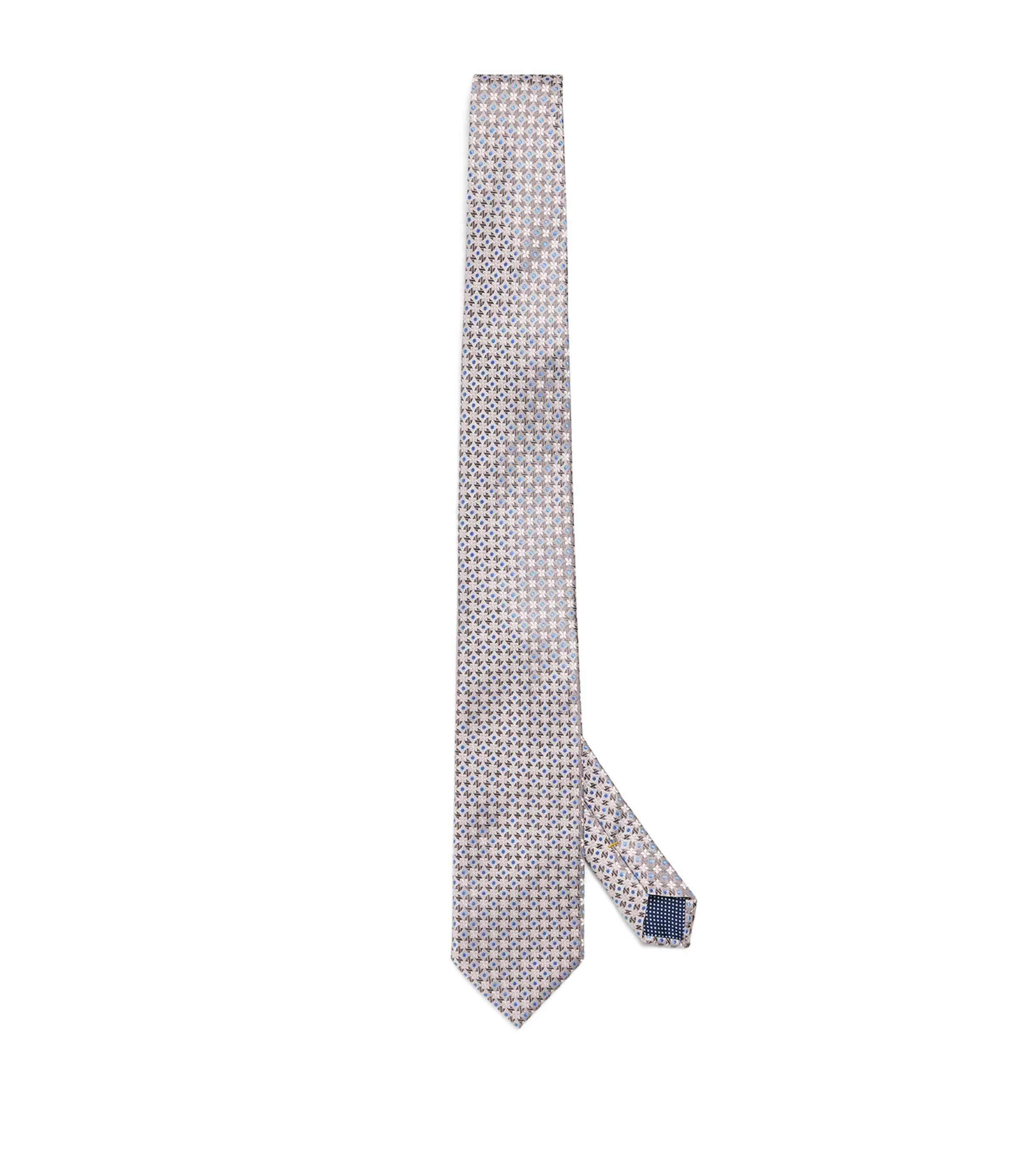 Eton Silk Jacquard Tie In Gray