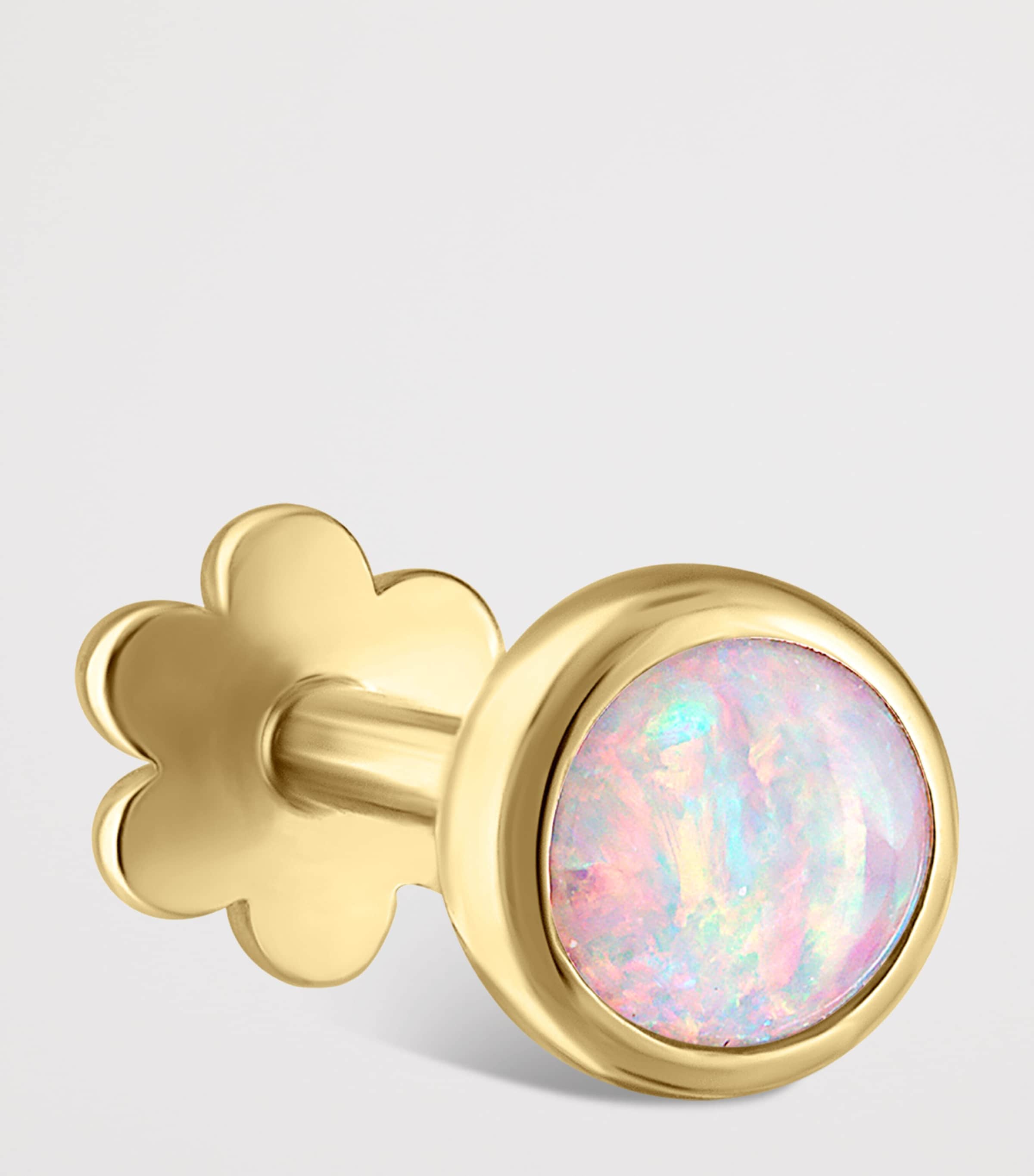 Maria Tash Opal Threaded Stud Earring (3mm) Yellow Gold Image 3
