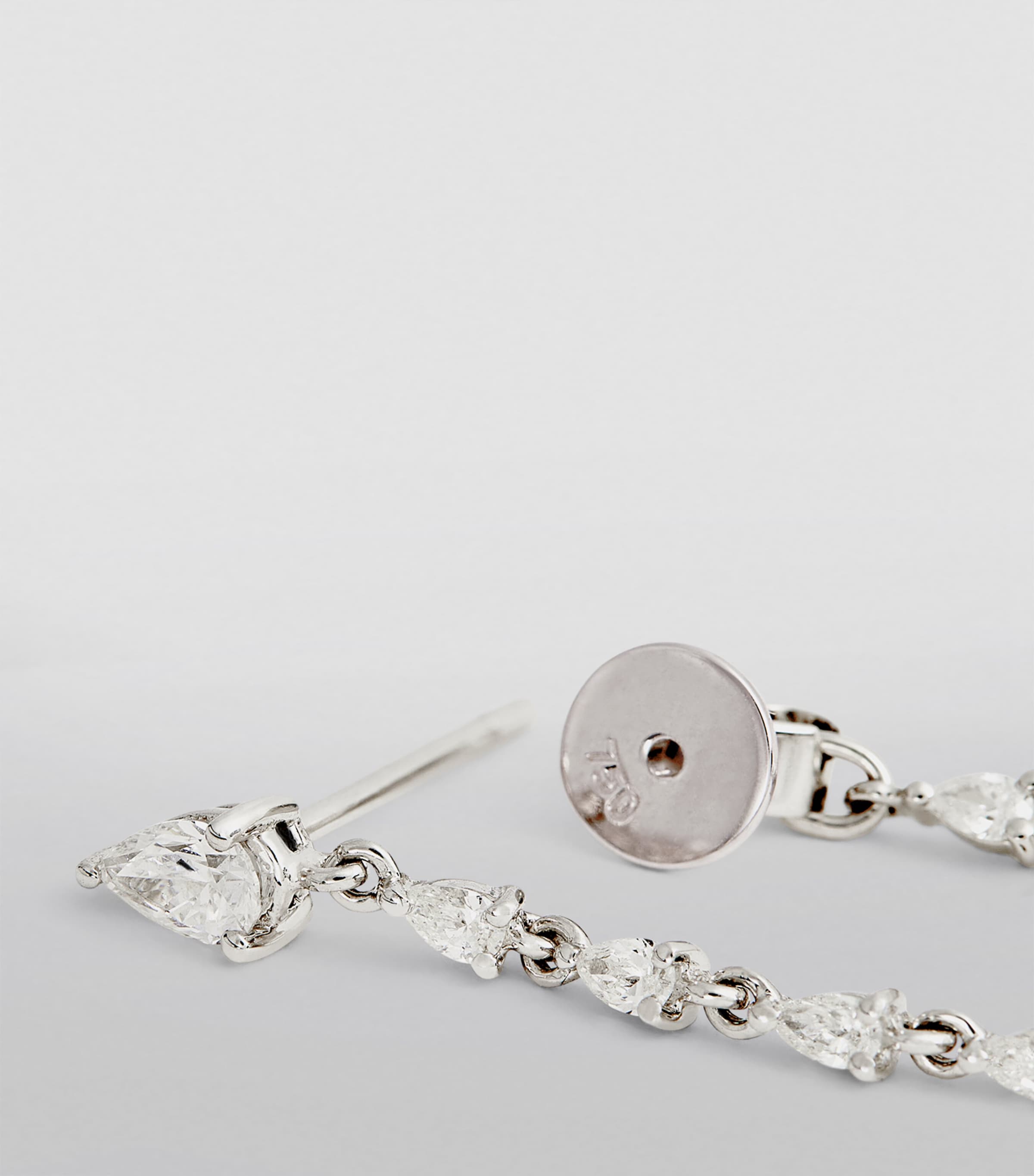 White Gold and Diamond Loop Earrings WHITE GOLD Image 5