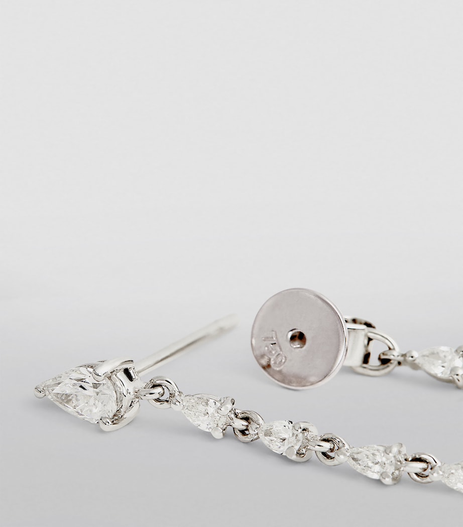 White Gold and Diamond Loop Earrings WHITE GOLD Image 5