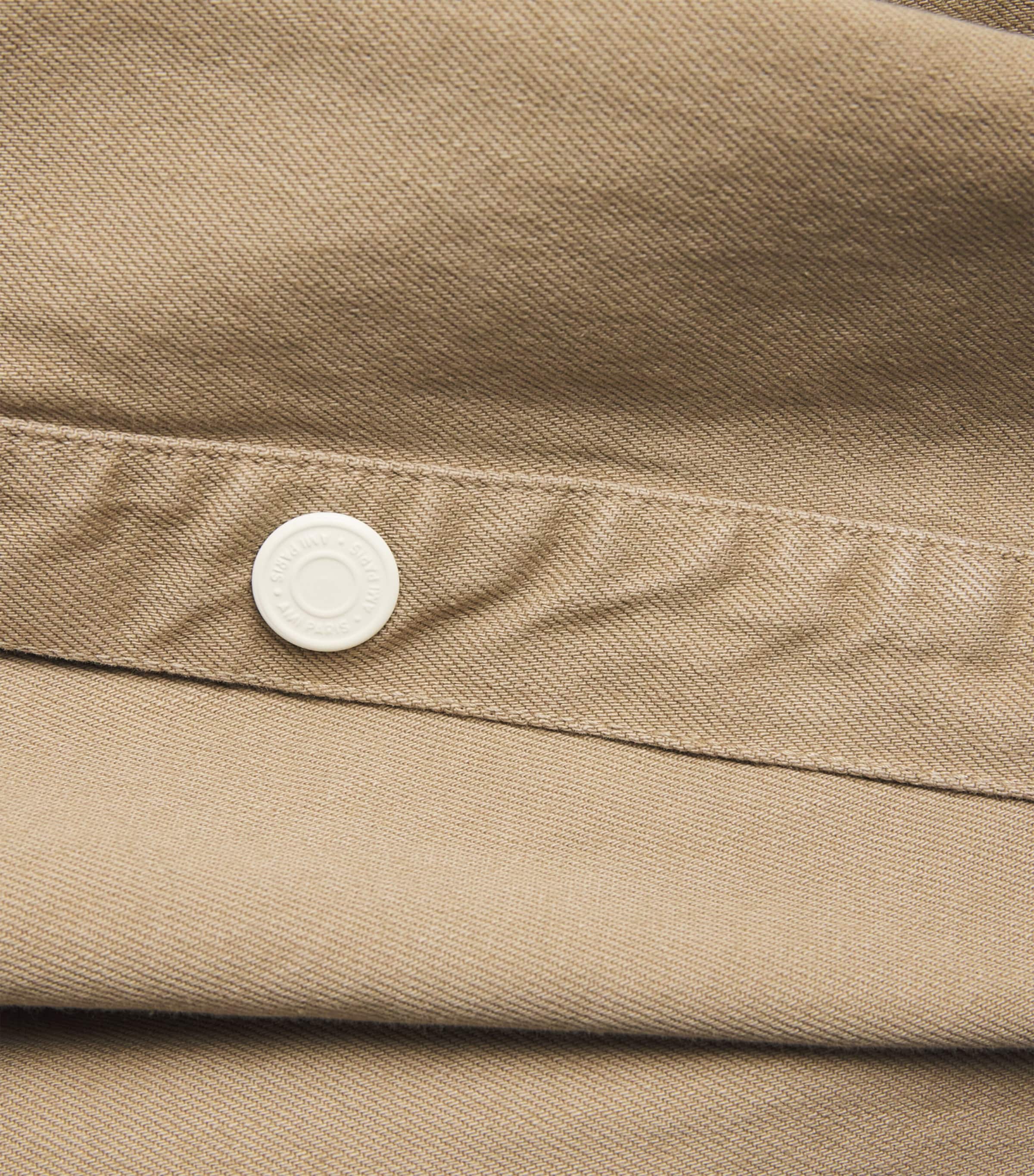 AMI Paris Mens Cotton Ami de Coeur Overshirt Beige Taupe Image 6