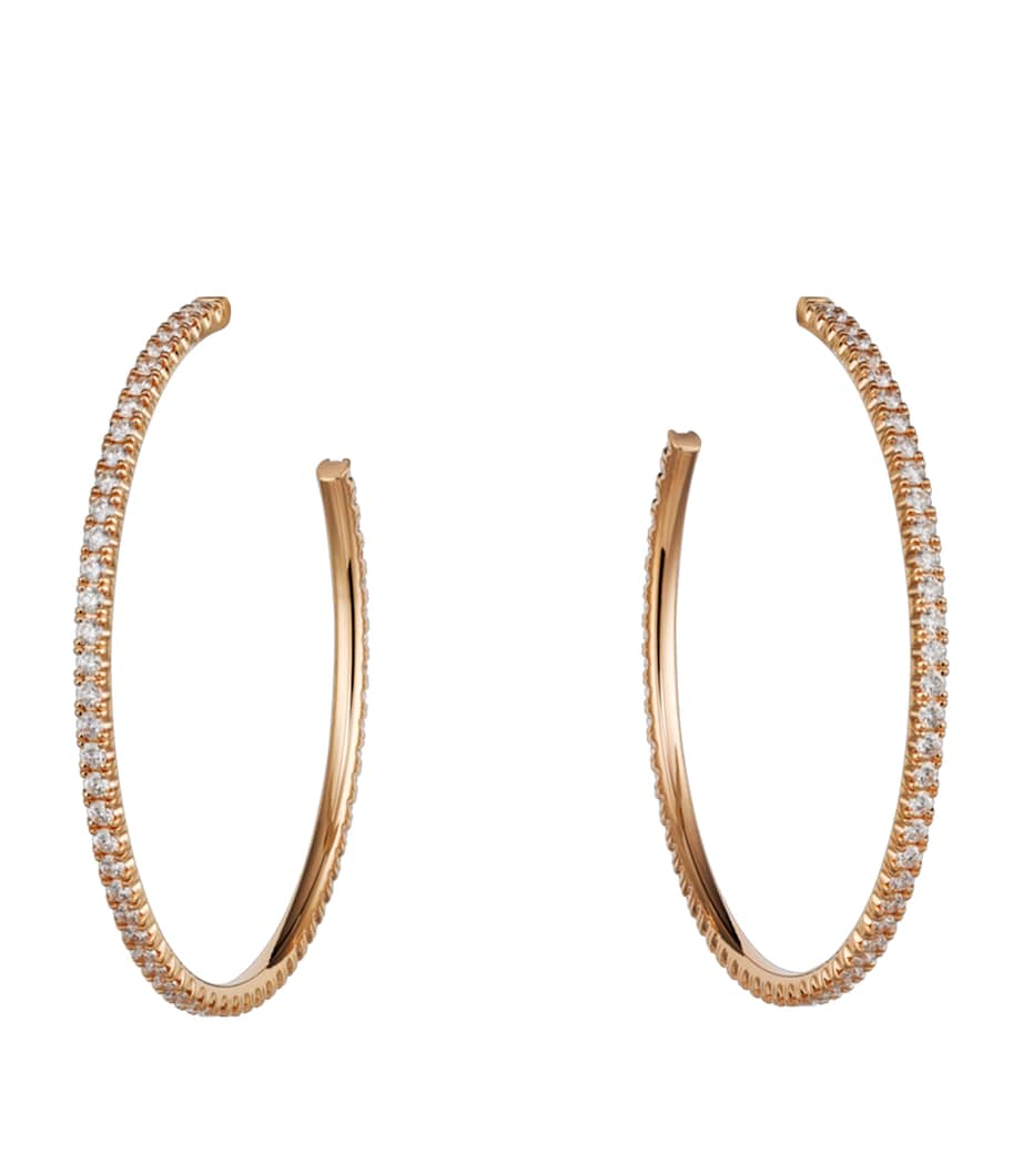 Large Rose Gold and Diamond Étincelle de Cartier Hoop Earrings ROSE GOLD Image 1