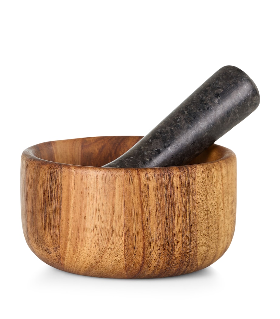 AdHoc Large Taru Pestle and Mortar Wood And Granite Image 1