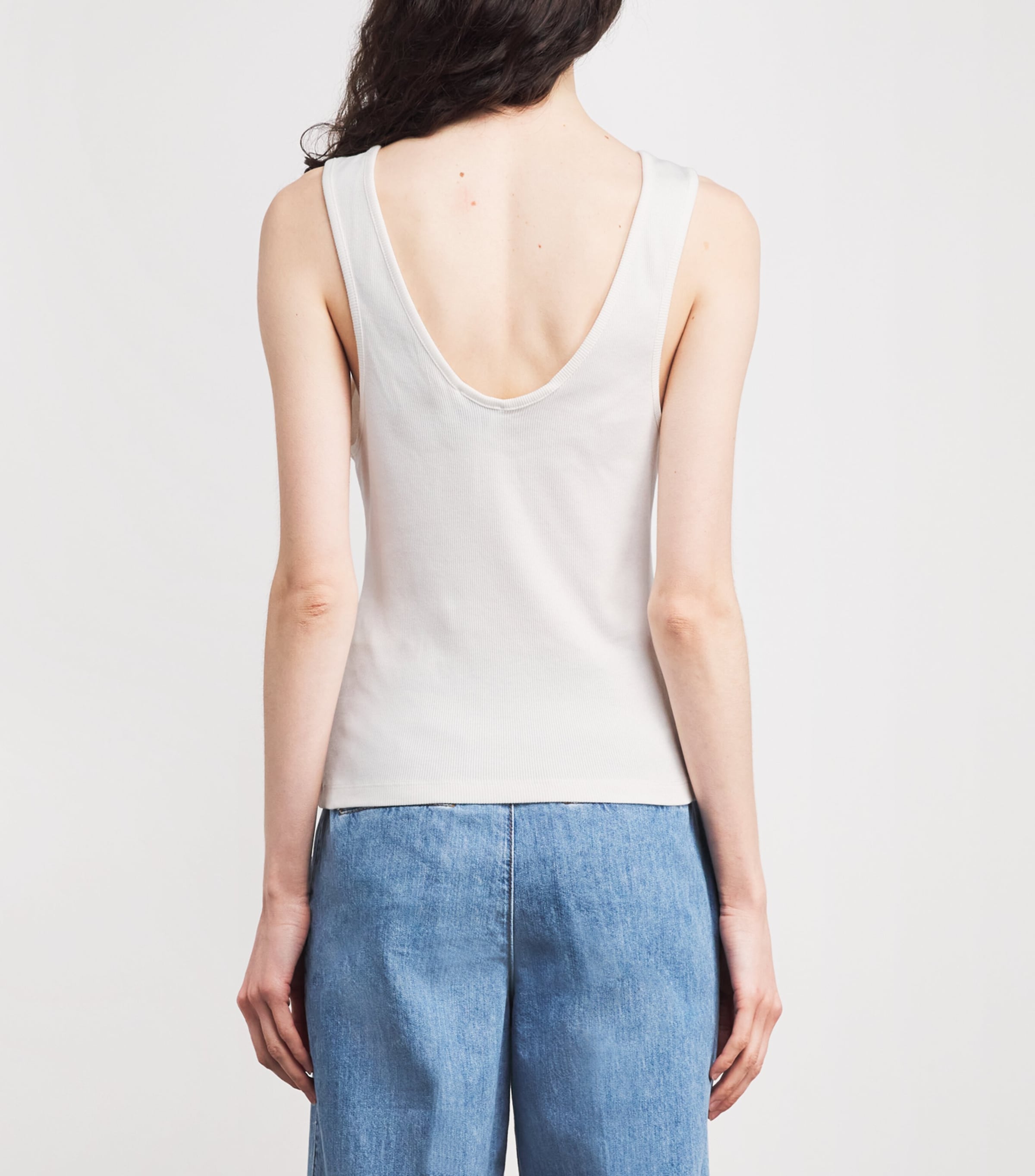 Stretch-Cotton Logo Tank Top IVORY Image 4