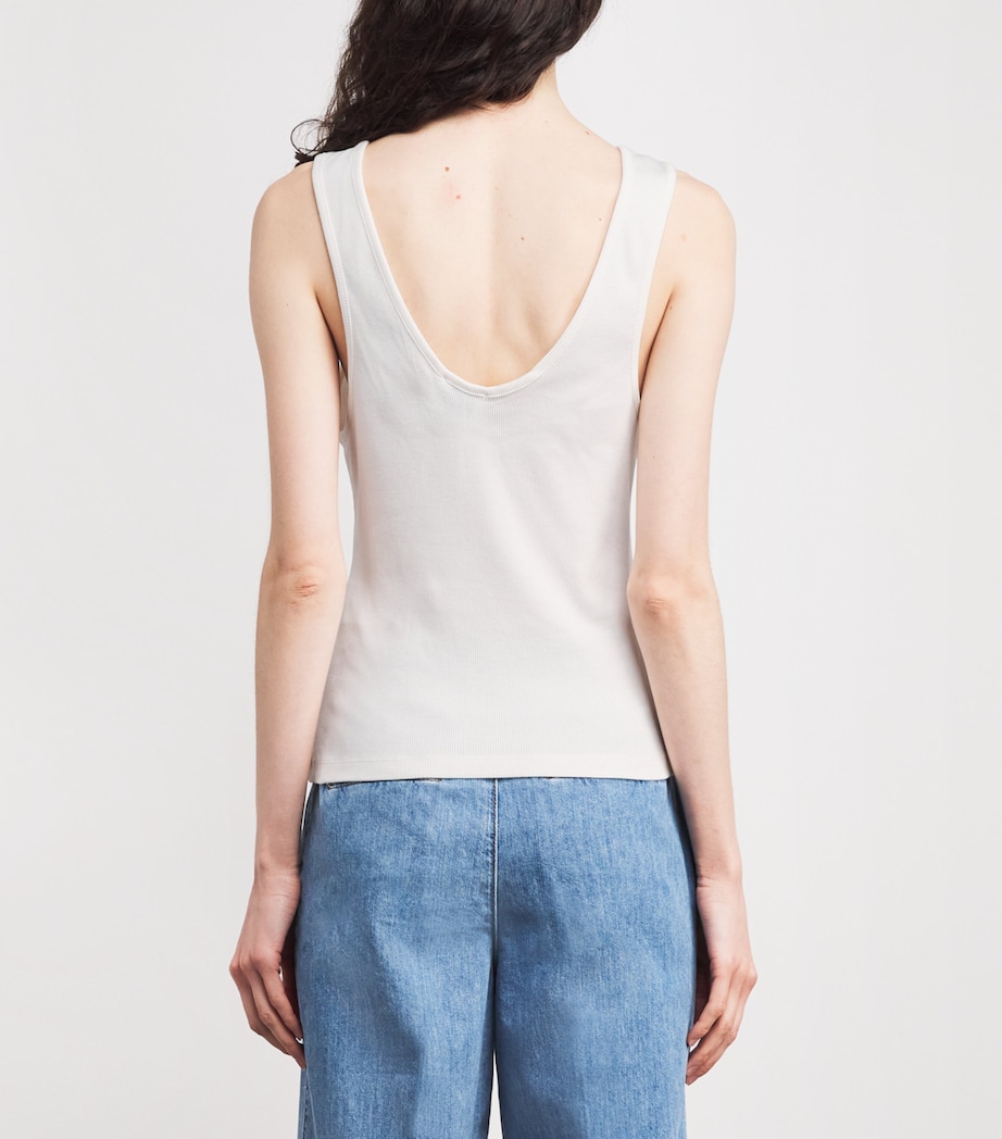 Stretch-Cotton Logo Tank Top IVORY Image 4
