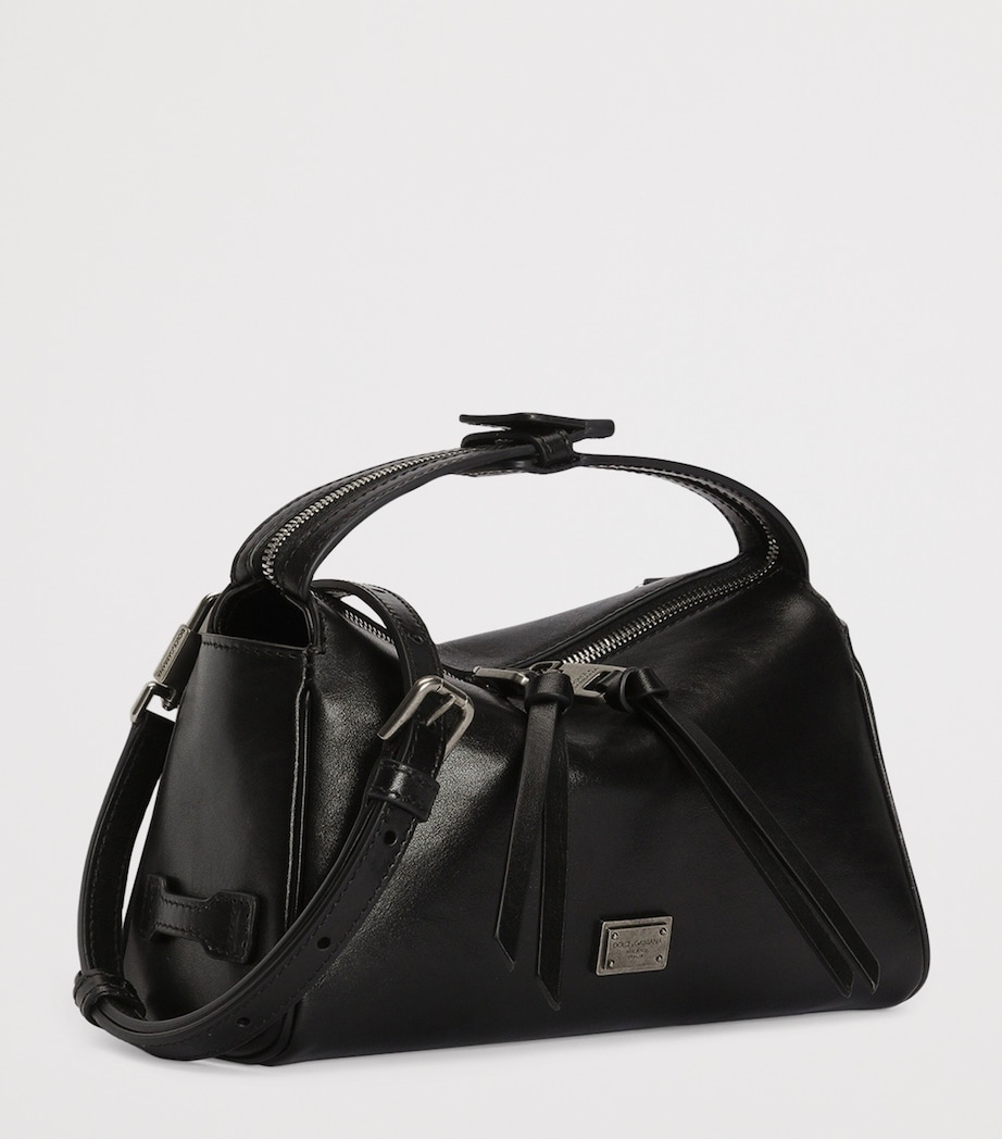 Dolce&Gabbana Calfskin Vittoria Shoulder Bag Black Image 2