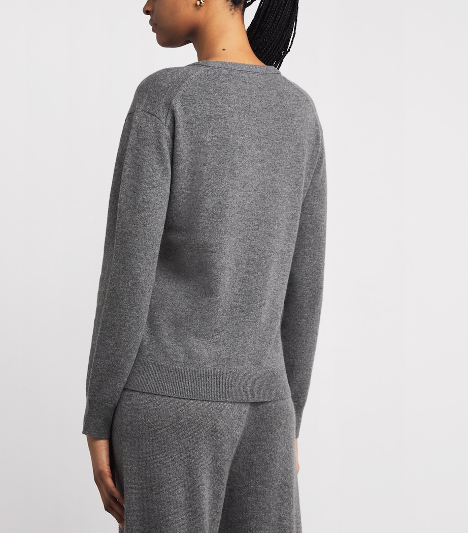 Cashmere V-Neck Sweater QIP-LIGHT CHARCOAL Image 4