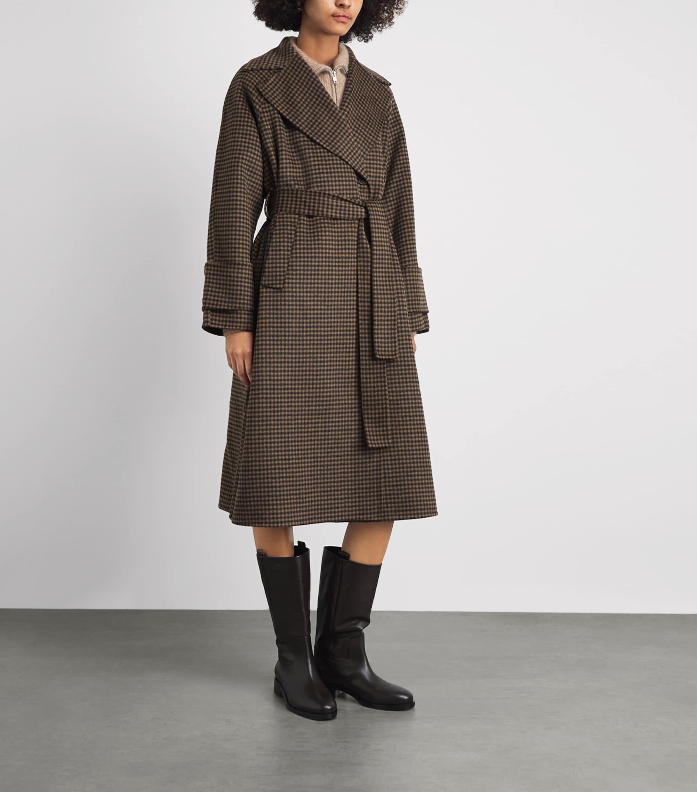 Claudie Pierlot Womens Wool-Blend Belted Coat Dual Color Image 4