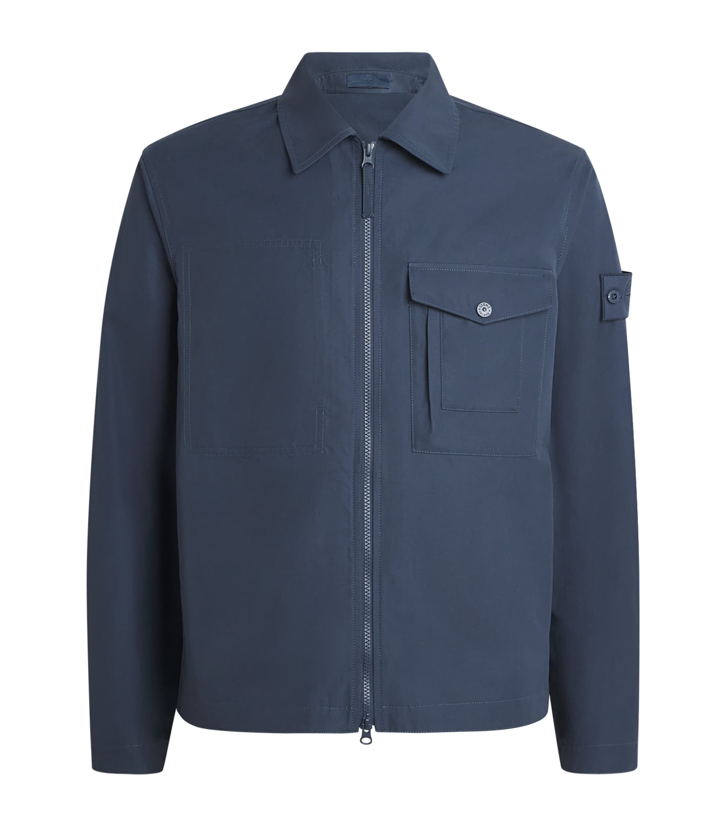 Stone Island Mens Cotton Canvas Ghost Overshirt Image 1