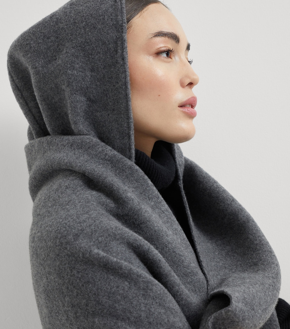 Wool-Cashmere Hooded Scarf C0106 Image 2