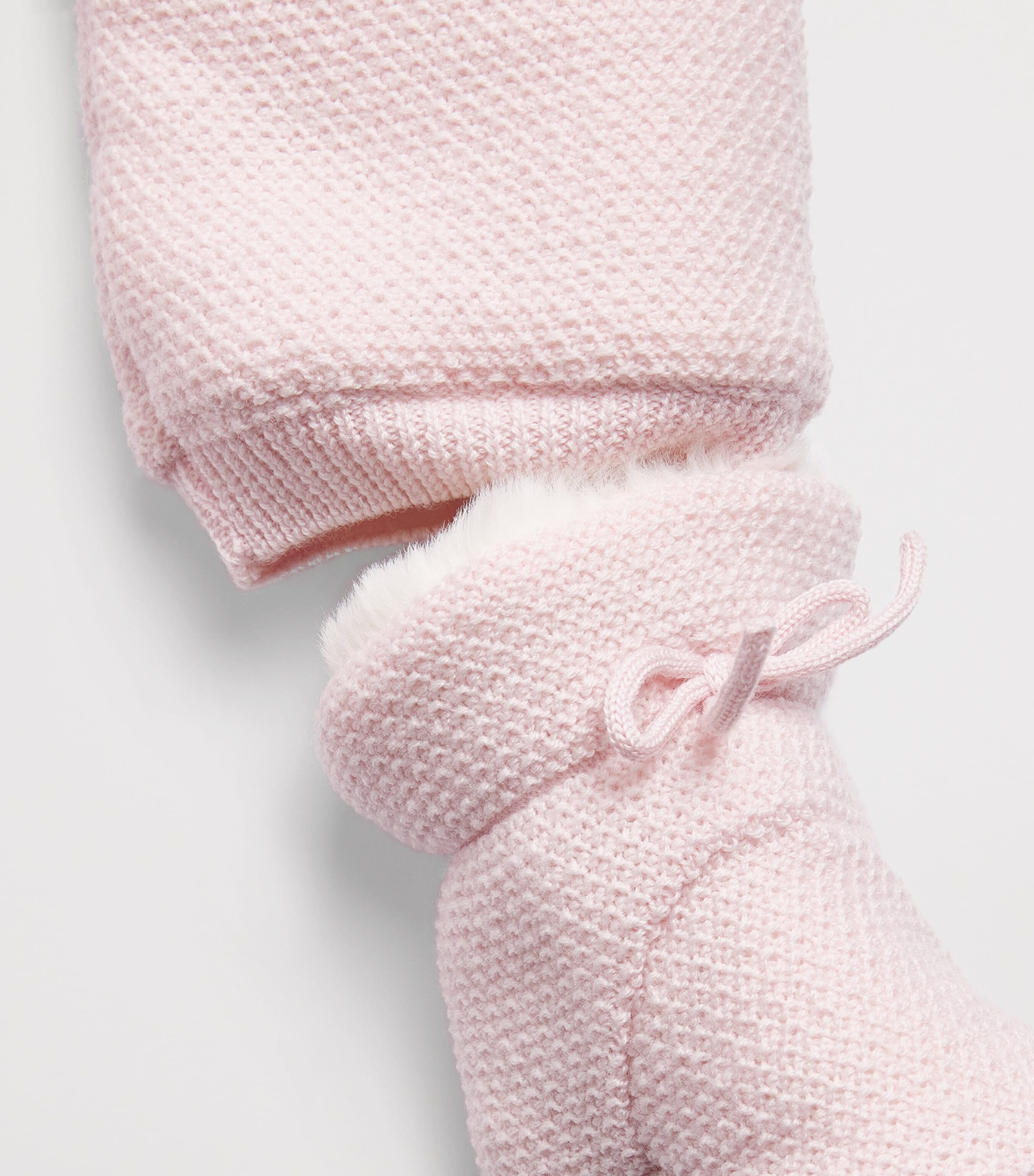 Paz Rodriguez Virgin Wool Snowsuit and Booties Set (1-12 Months) Light Pink Image 3