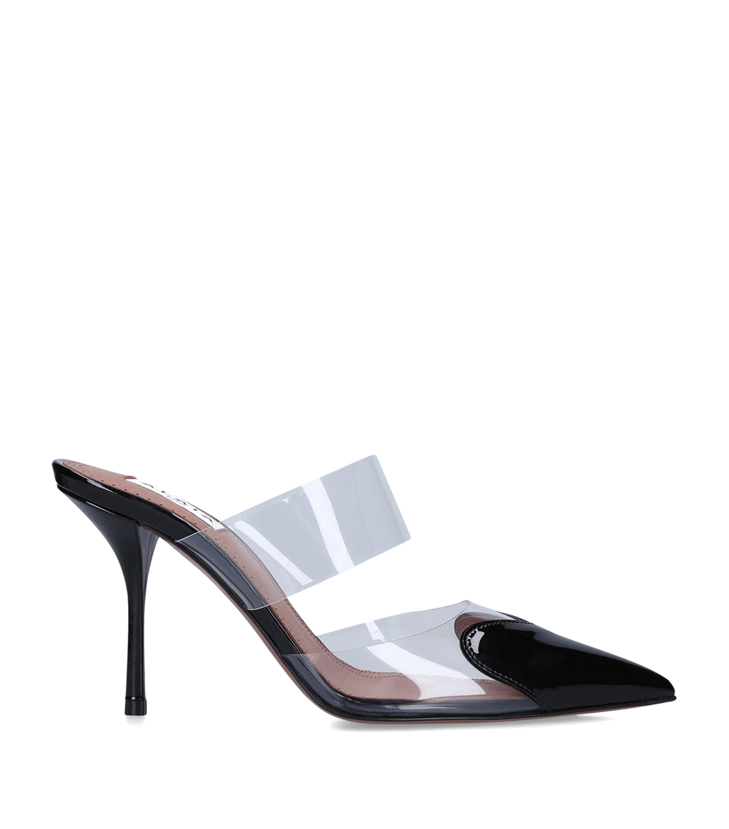 Shop Alaïa Patent Leather Heart Mules 90 In Black