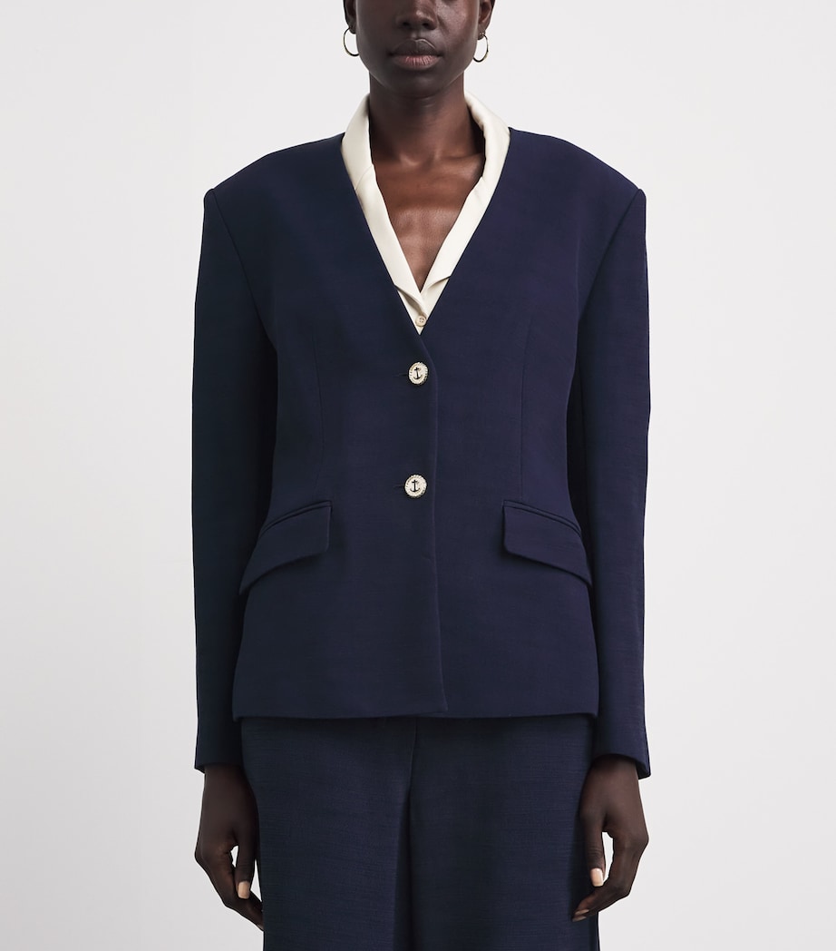 Claudie Pierlot Womens V-Neck Jacket Navy Image 4
