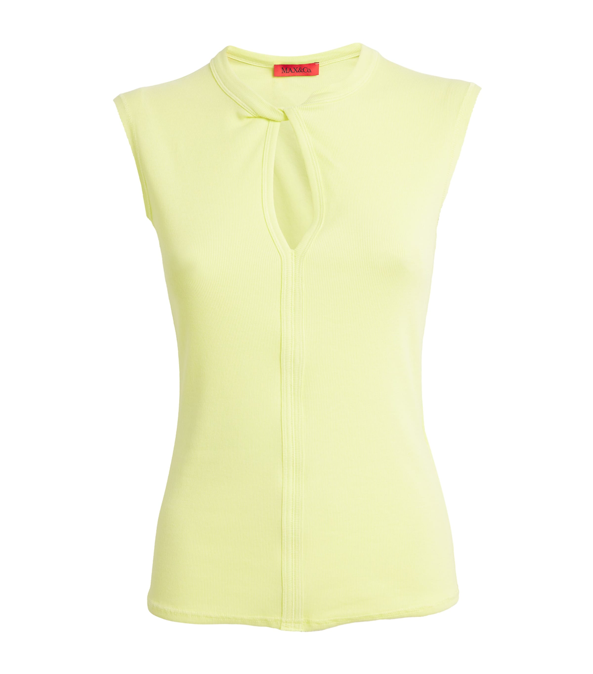 Max & Co Twist-detail Tank Top In Yellow